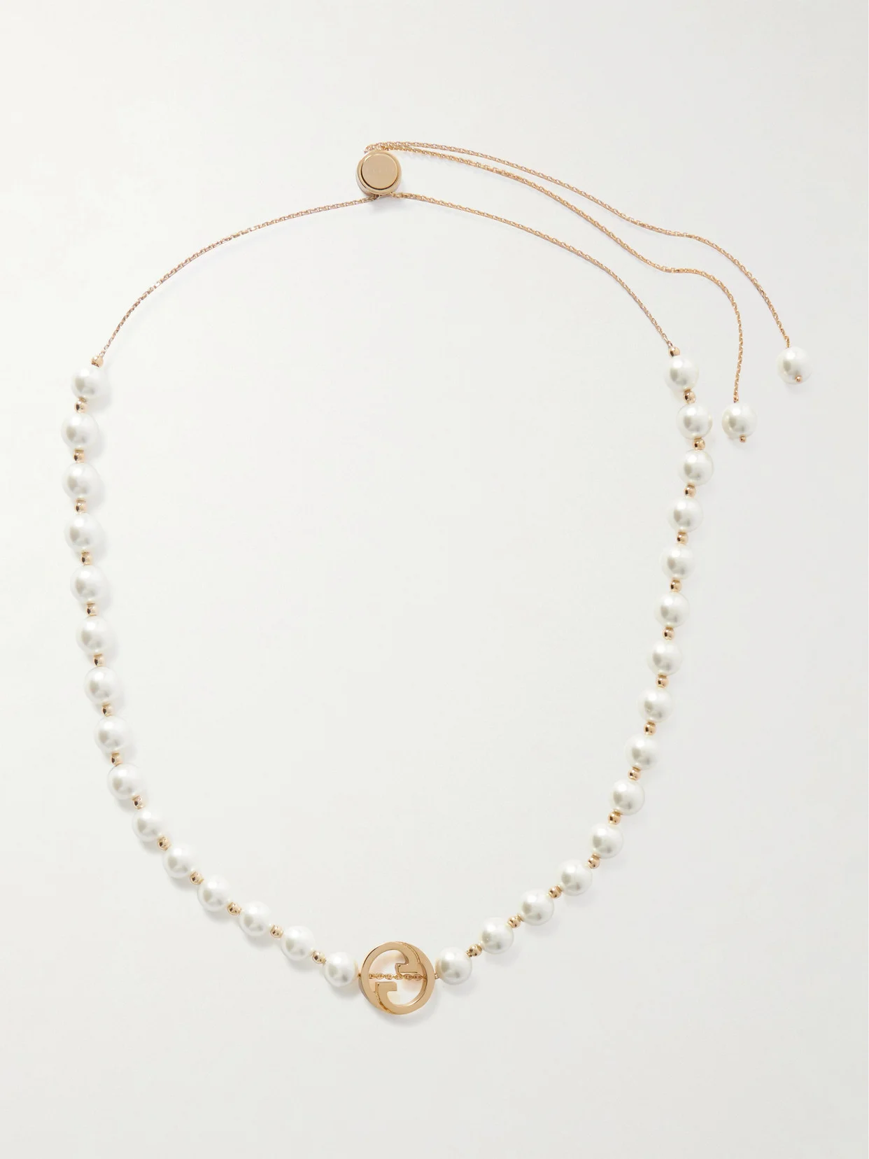 Interlocking G Gold-tone Faux Pearl Necklace - 1