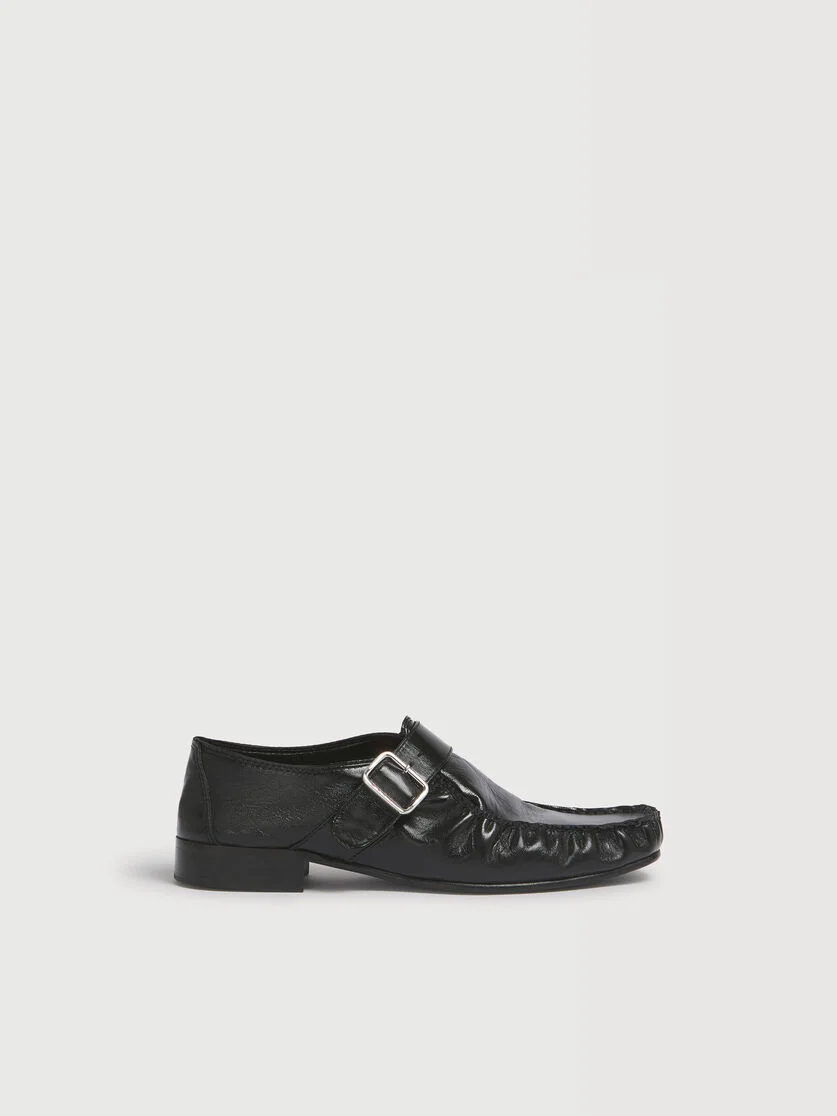 BLACK LEATHER LOAFER - 1