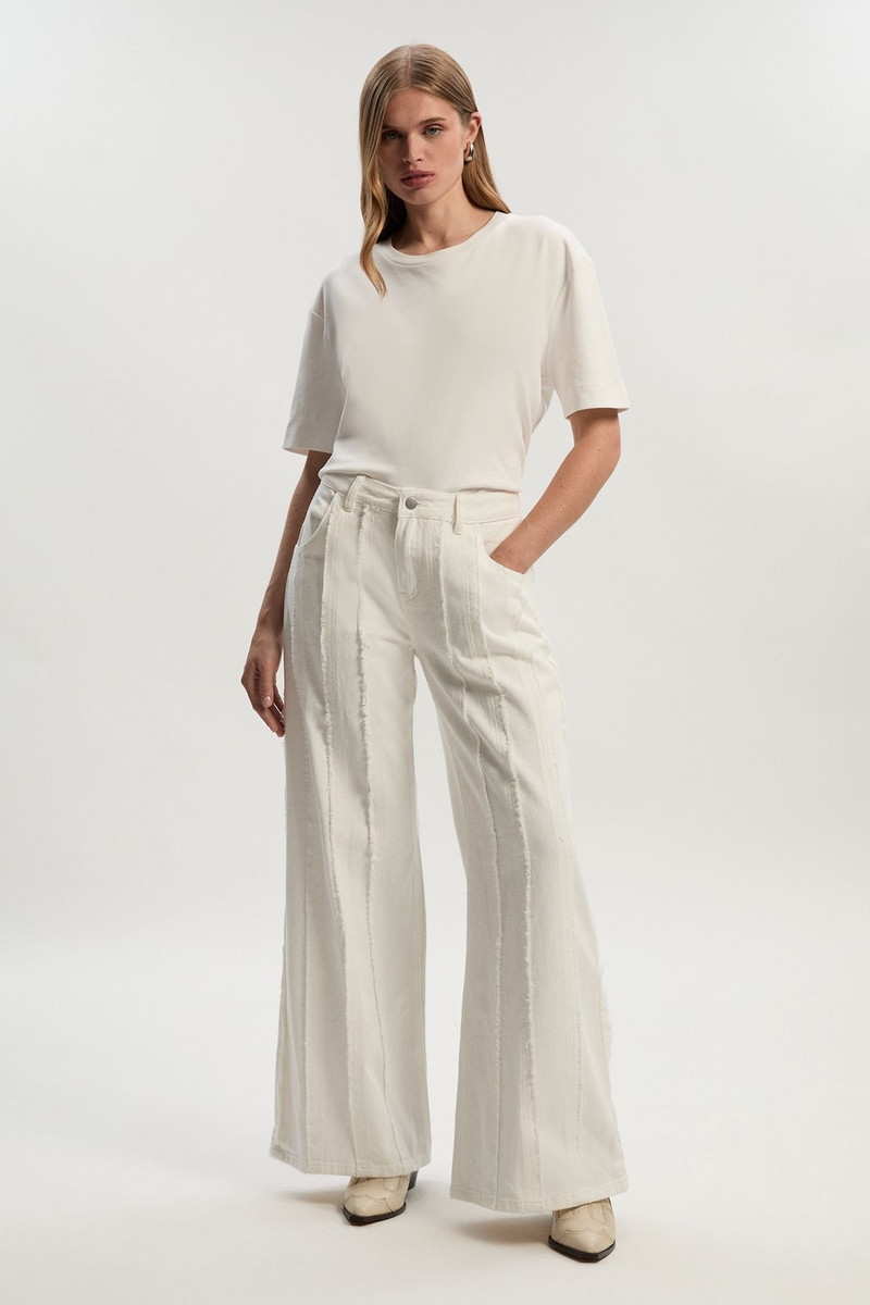 Denim Tassel Detail Wide Leg Jeans 1