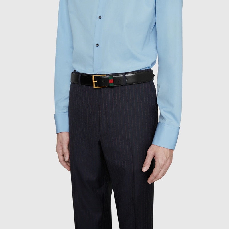 Gucci Web Leather Belt 4