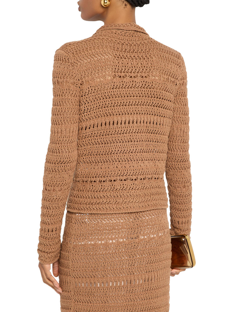 Women's Textured Open Knit Jacket - Vimini 4