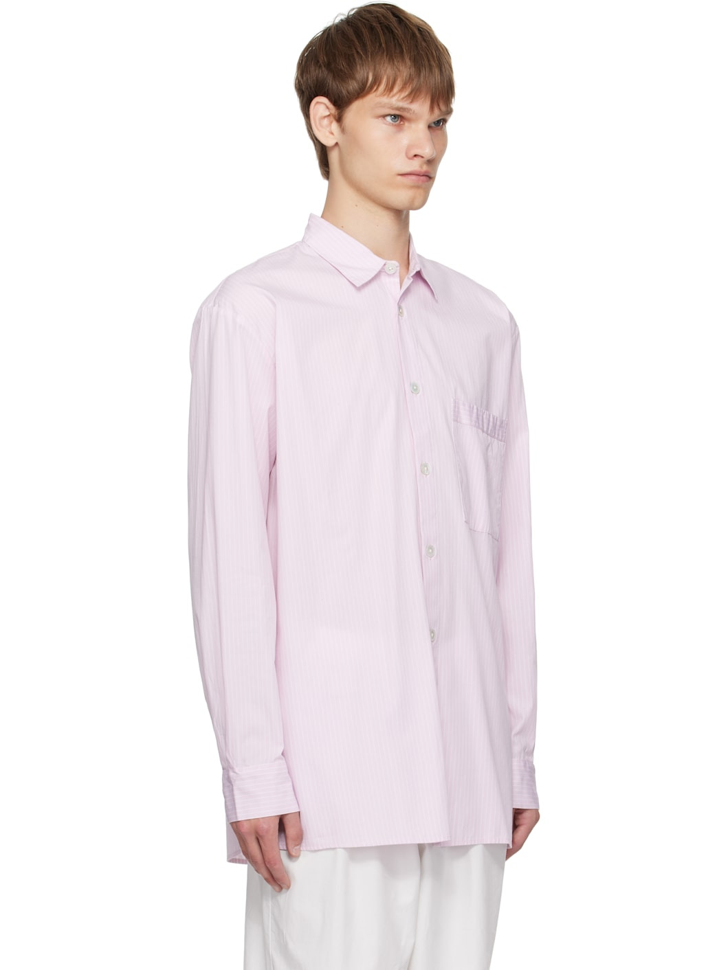 Pink Poplin Long Sleeve Pyjama Shirt - 2
