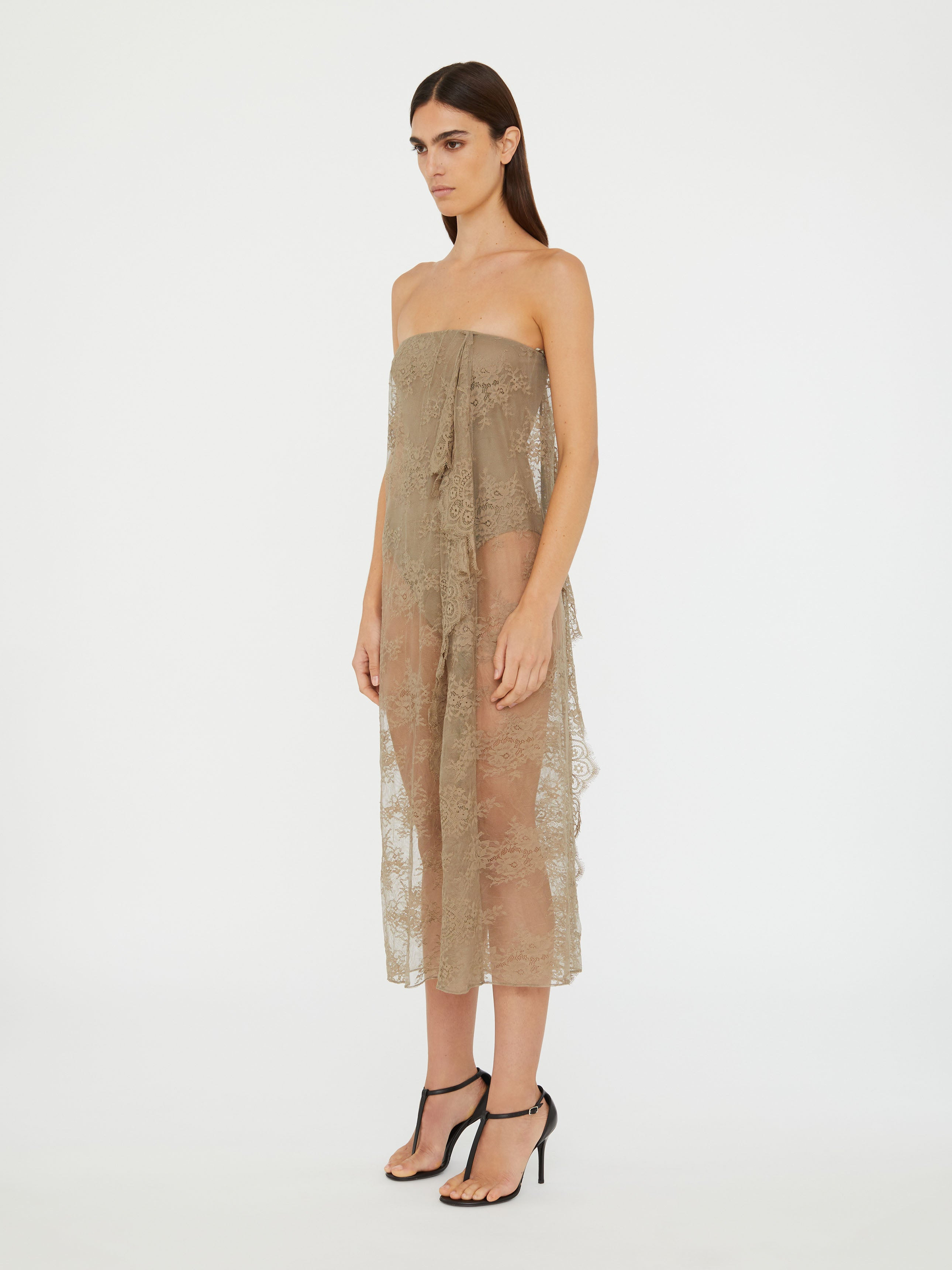 Floating Lace Strapless Dress - 4