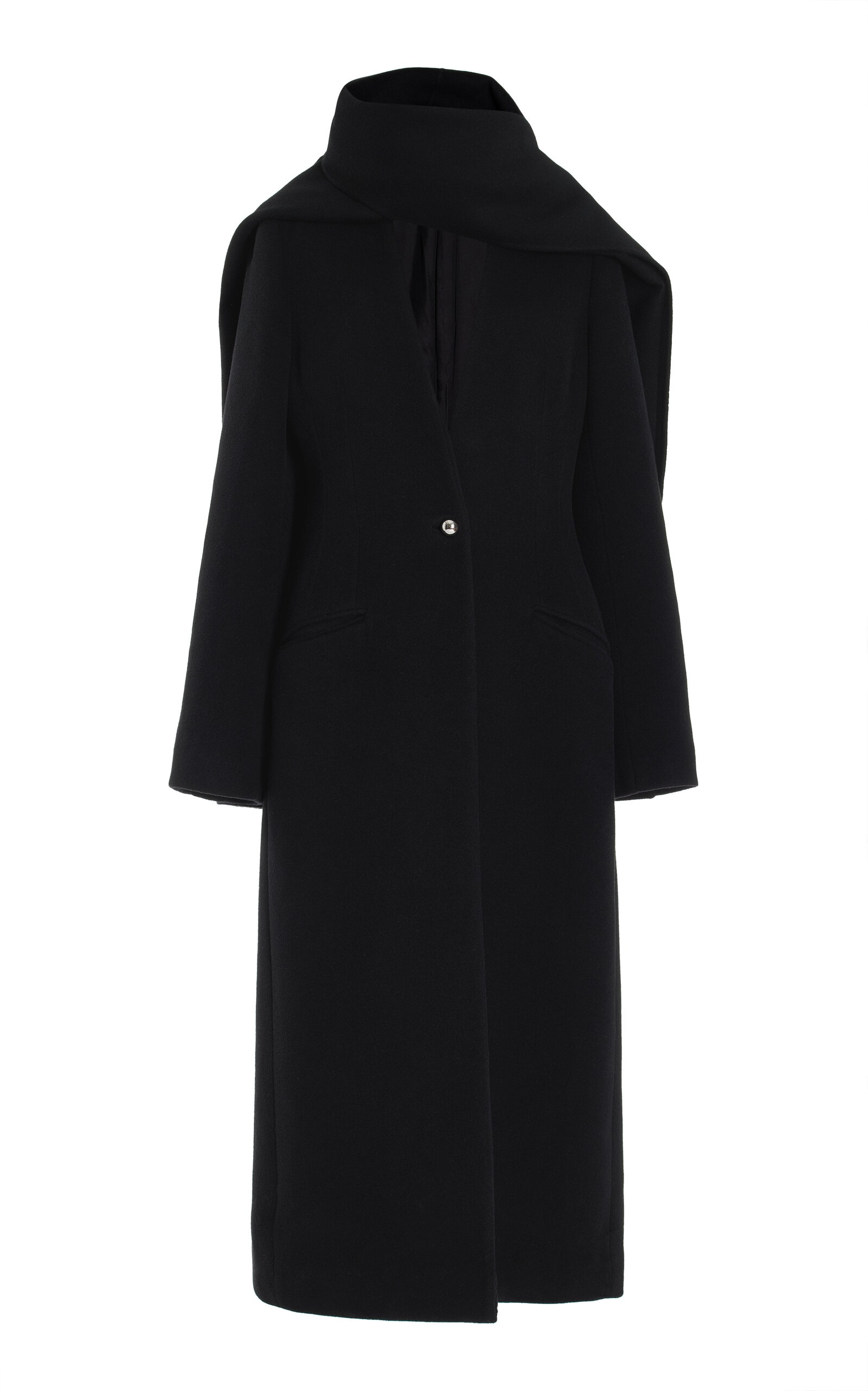 Layered Cashmere Coat black - 1