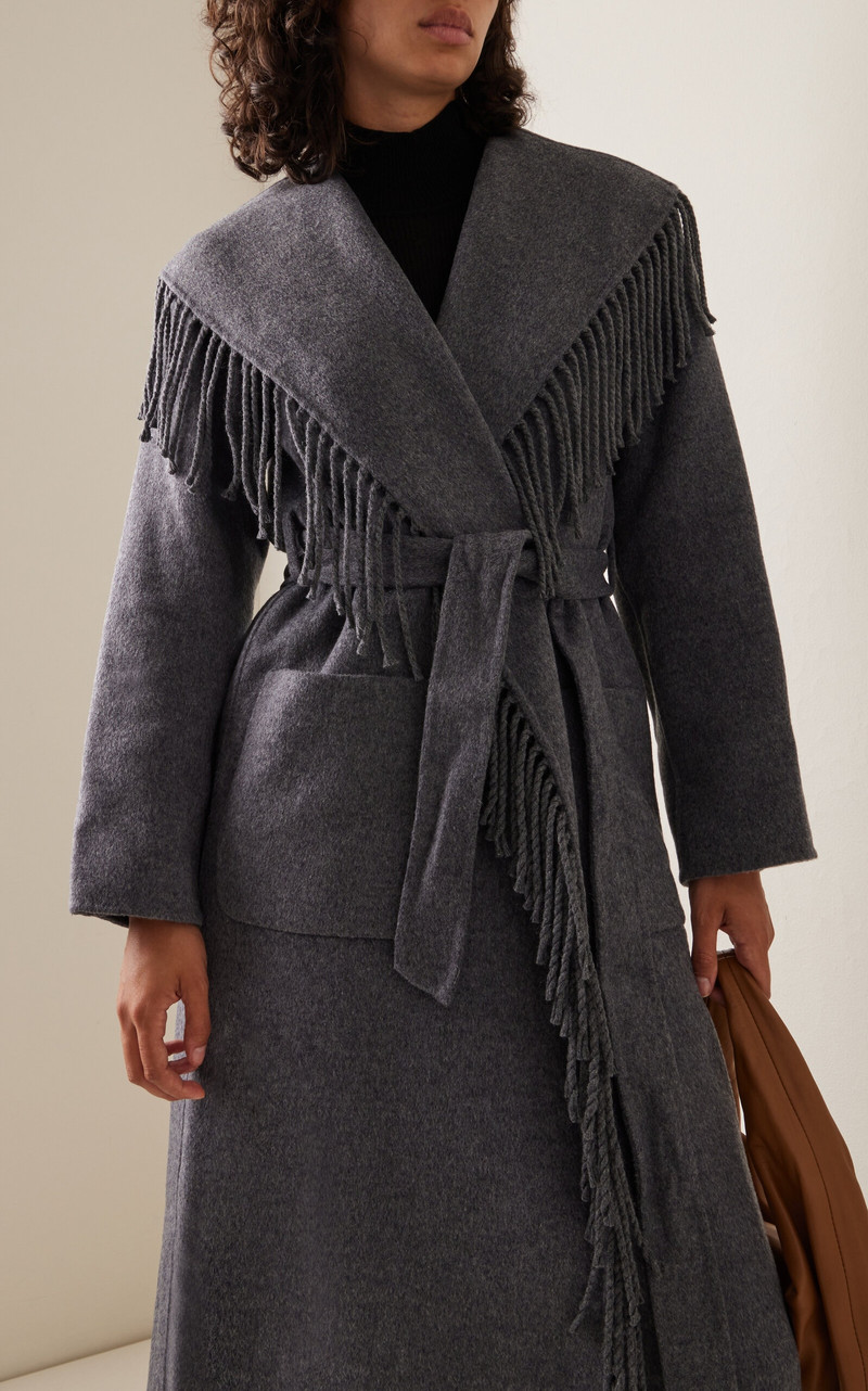 Carrie Fringed Robe Coat grey 3