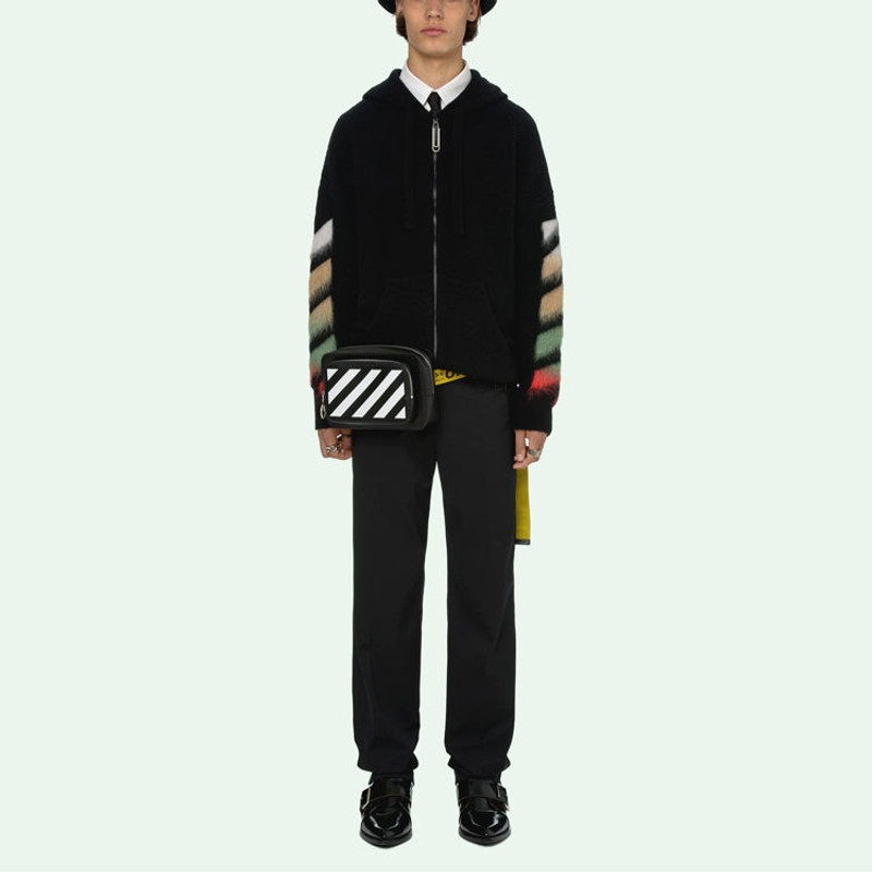 Off-White Men's Off-White SS21 Suede Stripe Black OMHA037R21KNI0011084 outlook