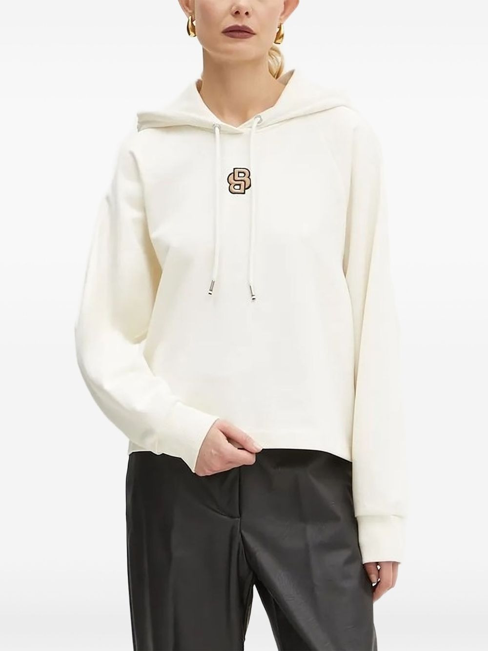 logo-embroidered hoodie - 1