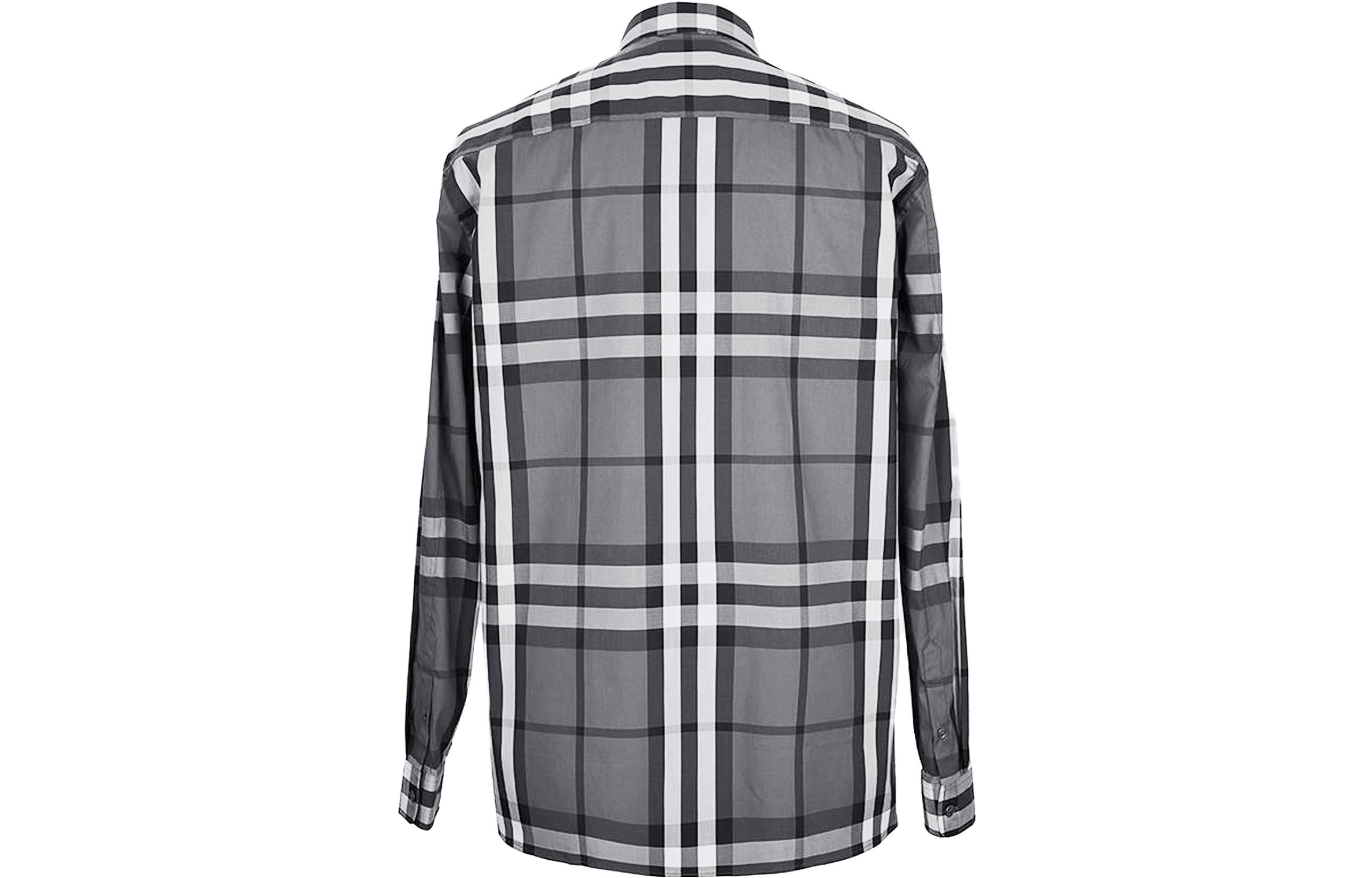 Burberry Plaid Long Sleeve Shirt 'Grey' 39835371 - 2