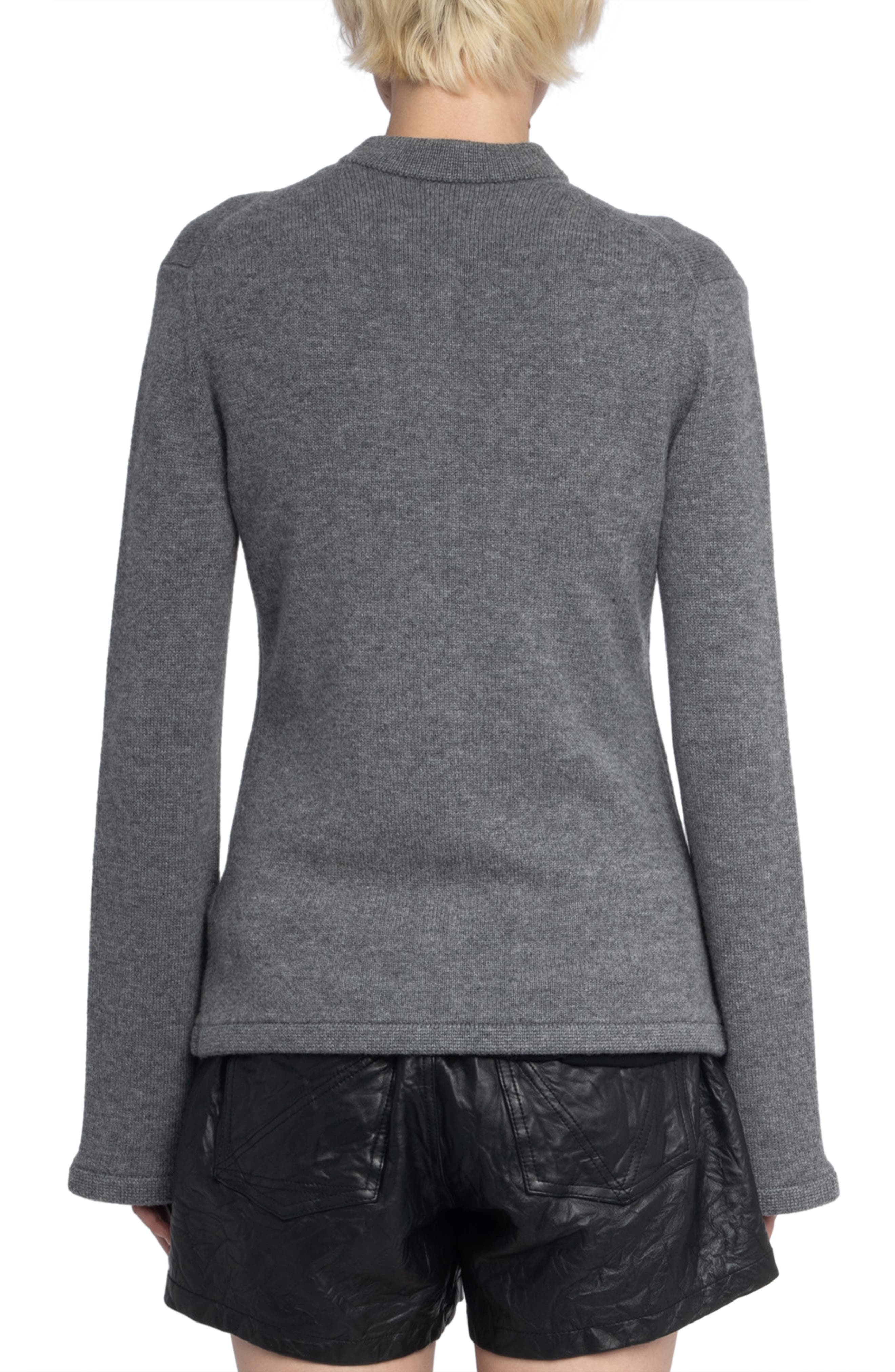 Zadig & Voltaire Lucy Wool & Cashmere Cardigan in Anthracite at Nordstrom - 2