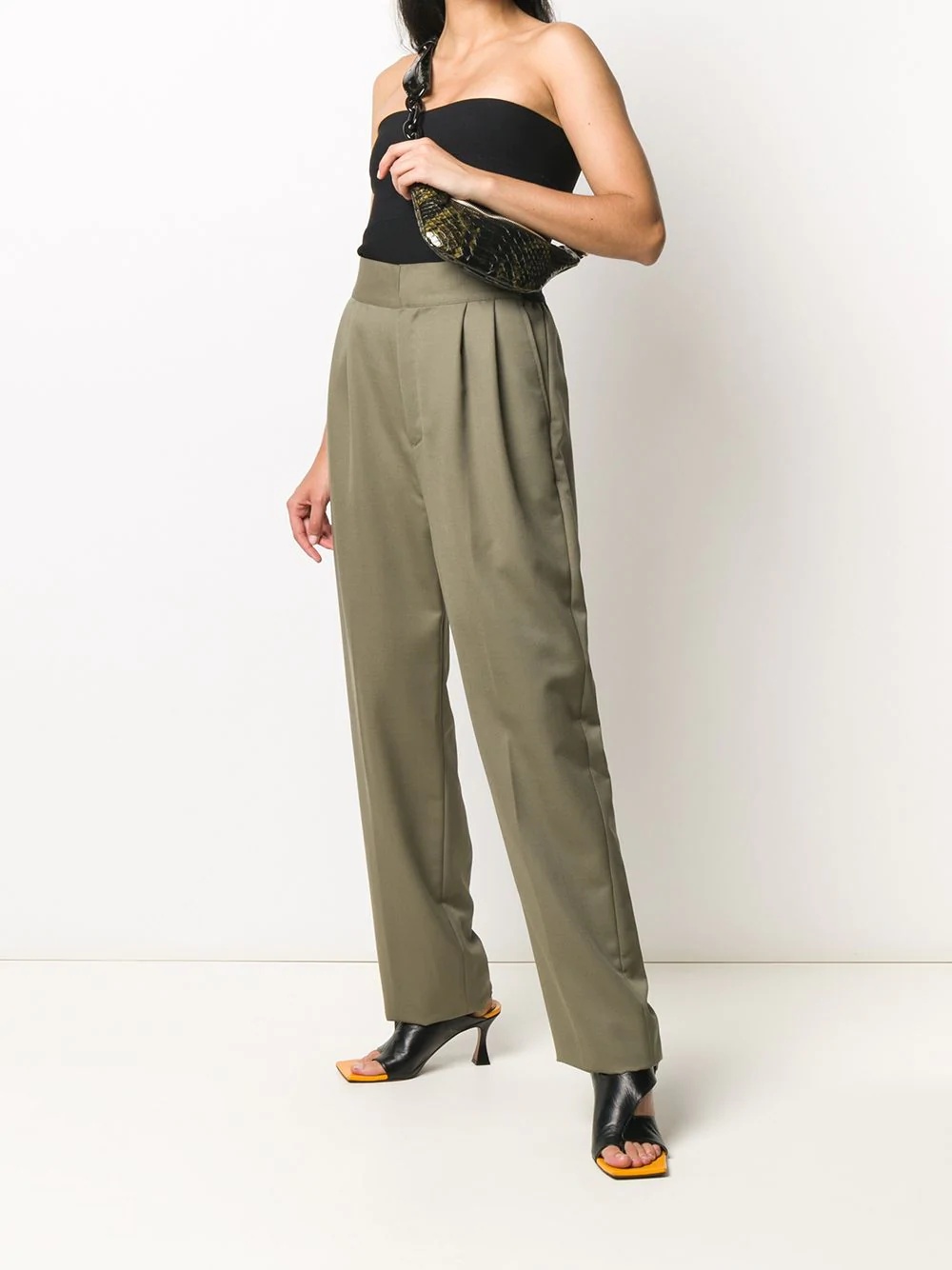 elasticated waistband tailored trousers - 3