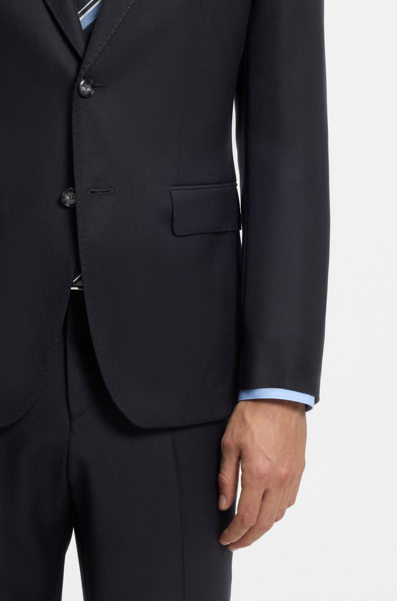 TWO-PIECE SLIM-FIT SUIT IN PATTERNED VIRGIN WOOL 5