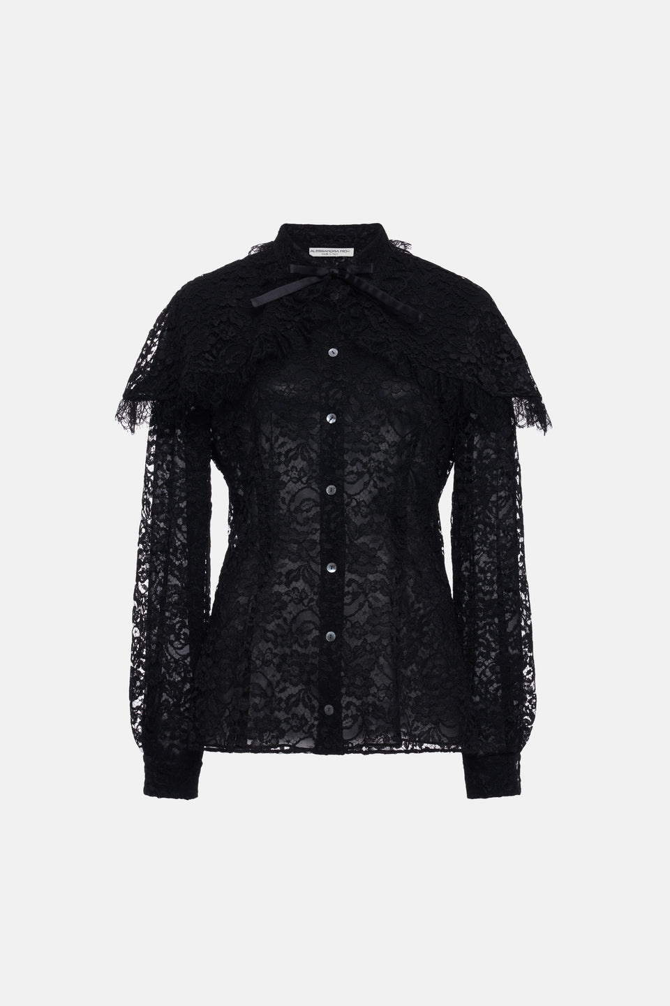 LACE BLOUSE WITH CAPE - 1