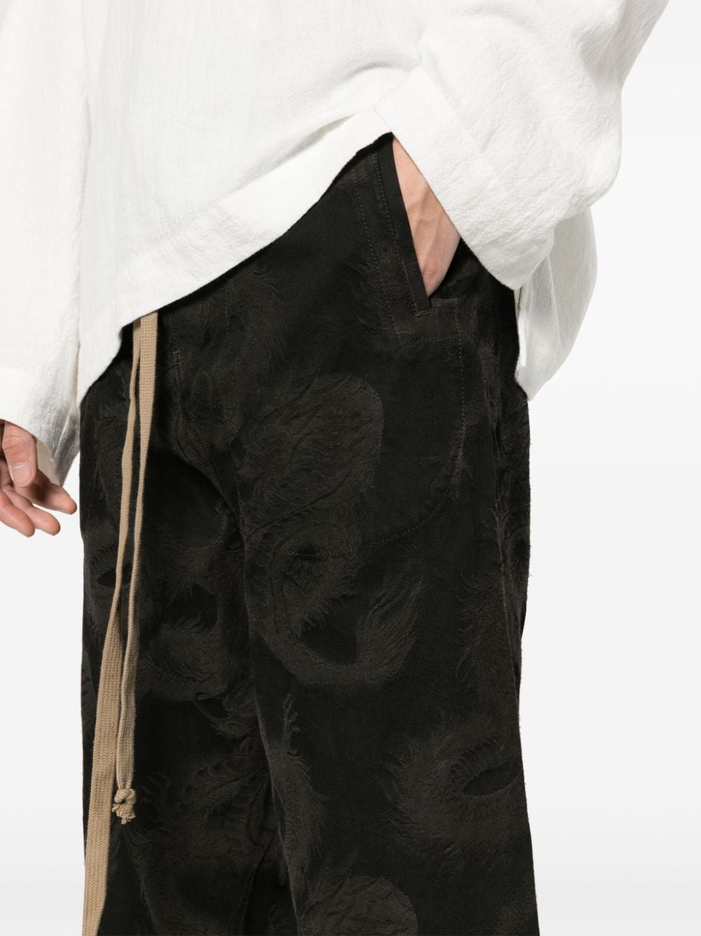 dragon-pattern trousers - 5