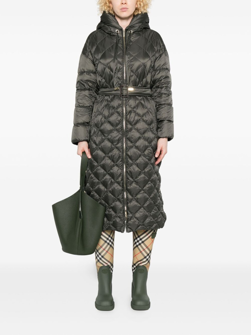 Max Mara hooded quilted belted jacket outlook