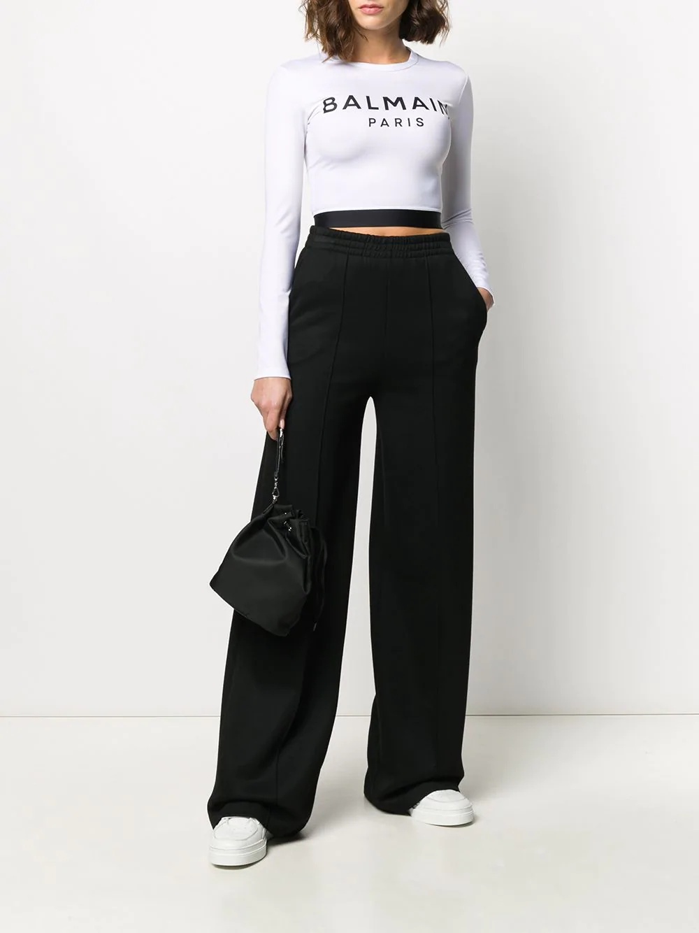 stretch fit logo crop top - 2