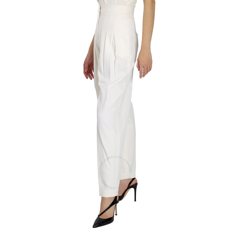Burberry Snow Grain De Poudre Wool Pleated Trousers - 4