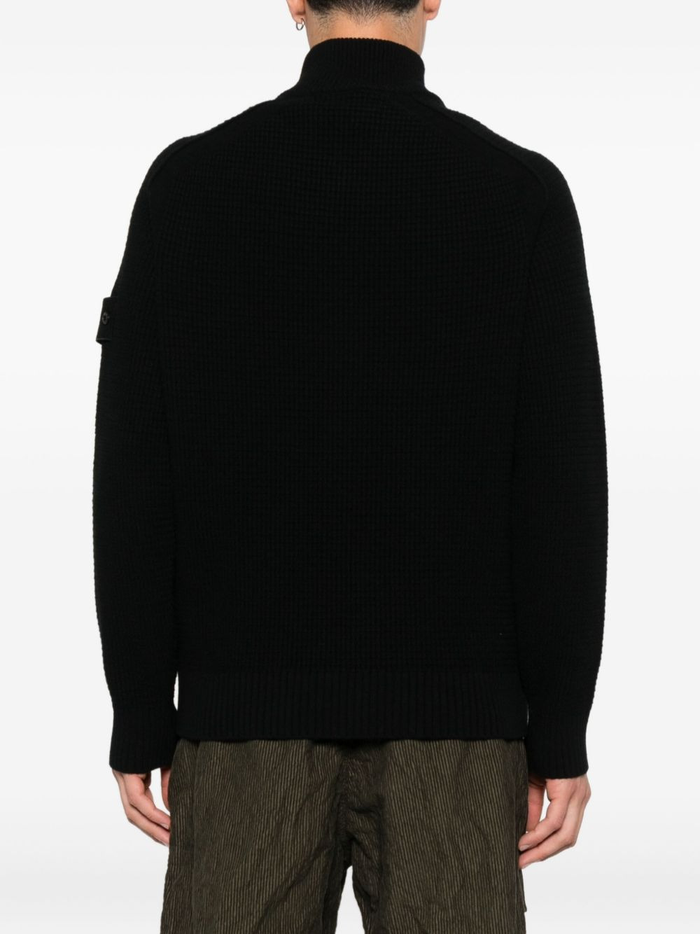 ribbed zip-up cardigan - 4