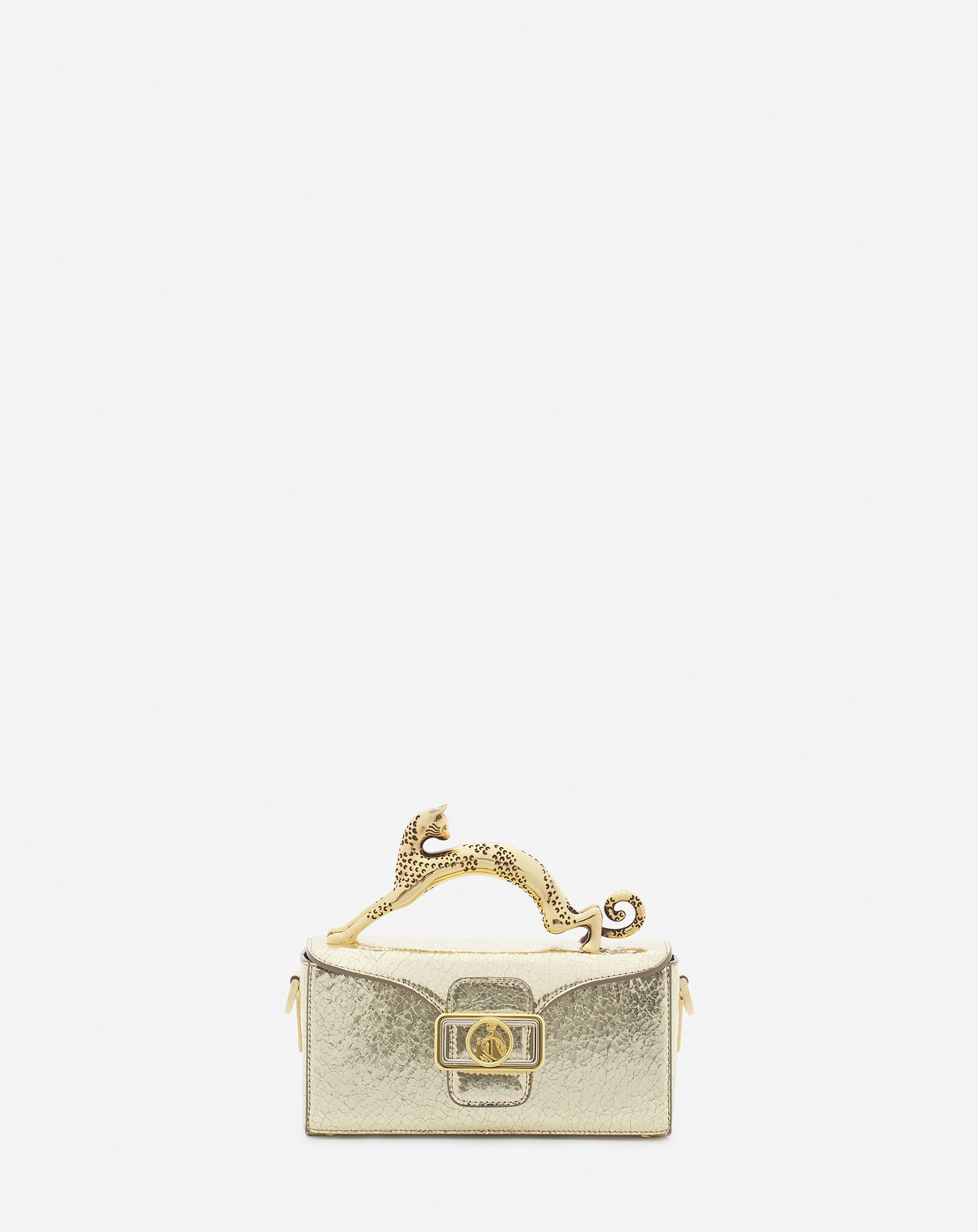 NANO PENCIL CAT BAG IN CRACKLED METALLIC LEATHER - 1