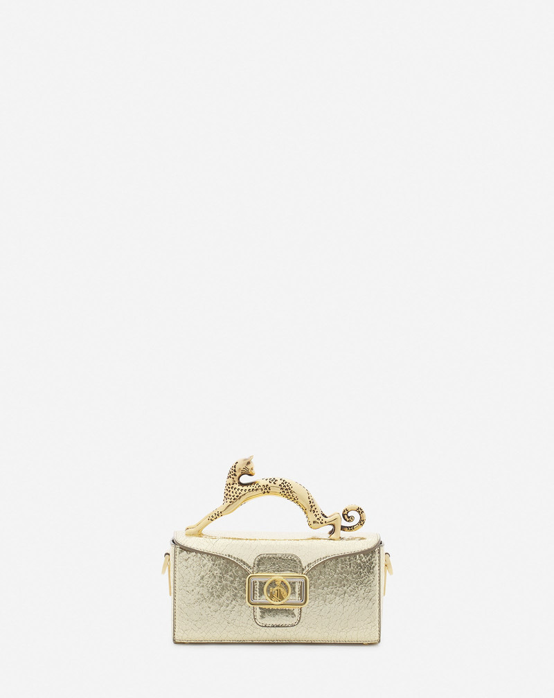 NANO PENCIL CAT BAG IN CRACKLED METALLIC LEATHER 1