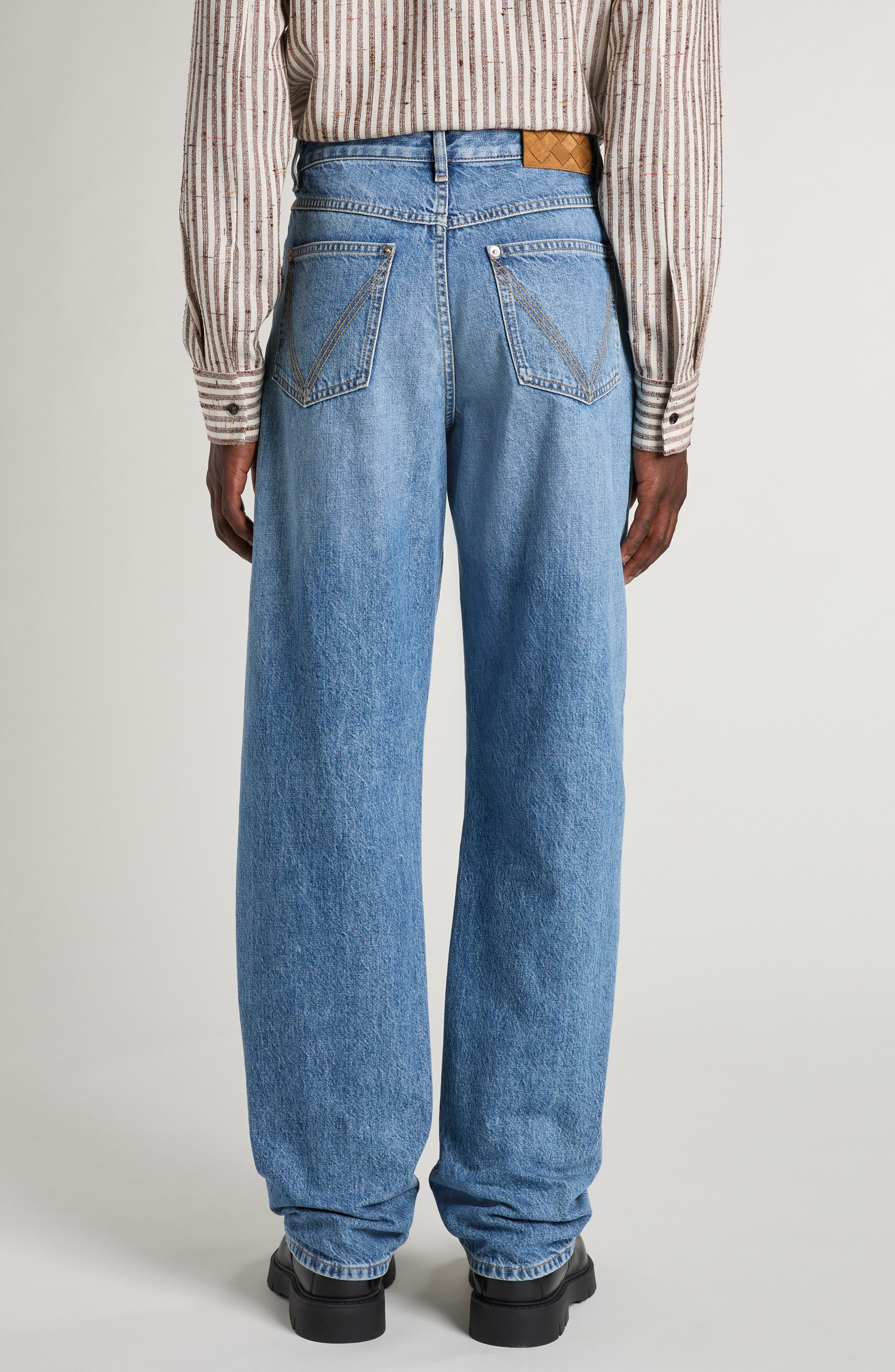 Bottega Veneta Straight Leg Jeans in 4715 Mid Blue at Nordstrom - 3