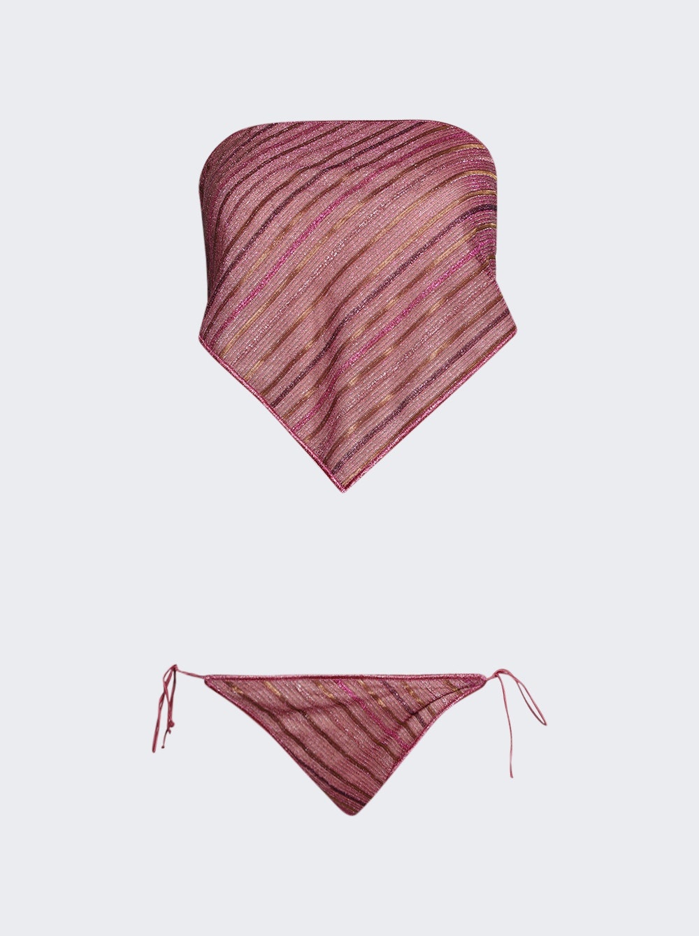 Shiny Stripes Bandana Set Rose - 1