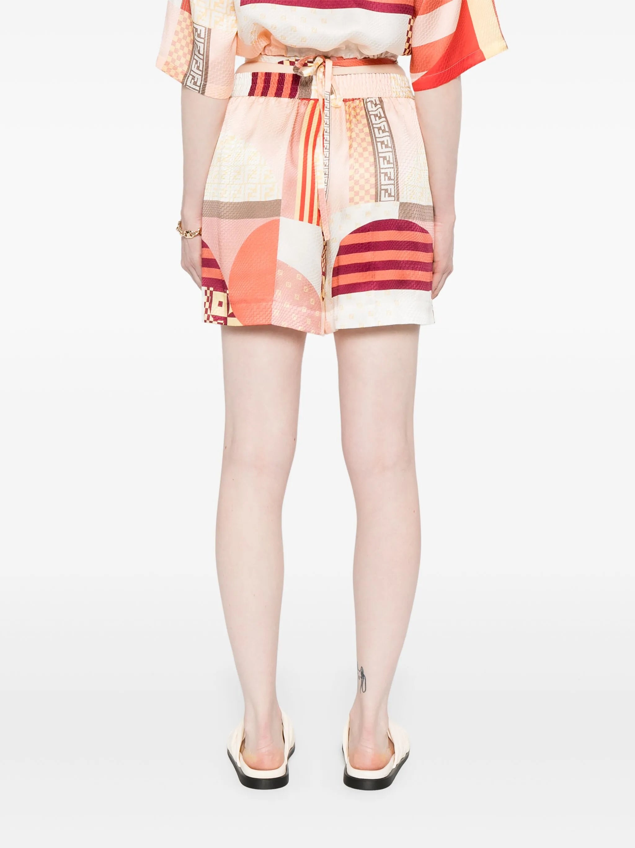 Fendi Patchwork-print Silk Shorts - 4