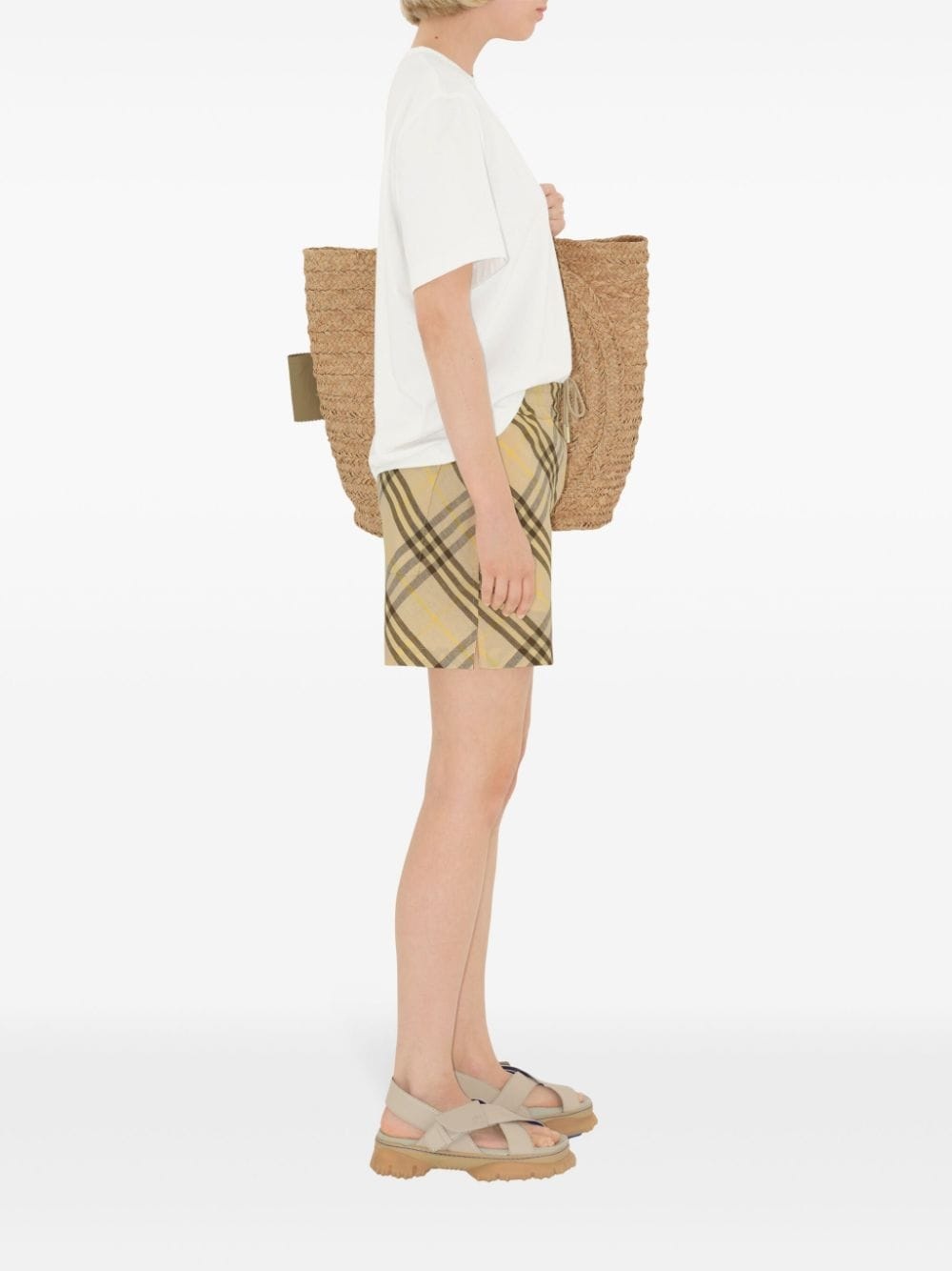 Check linen shorts - 3