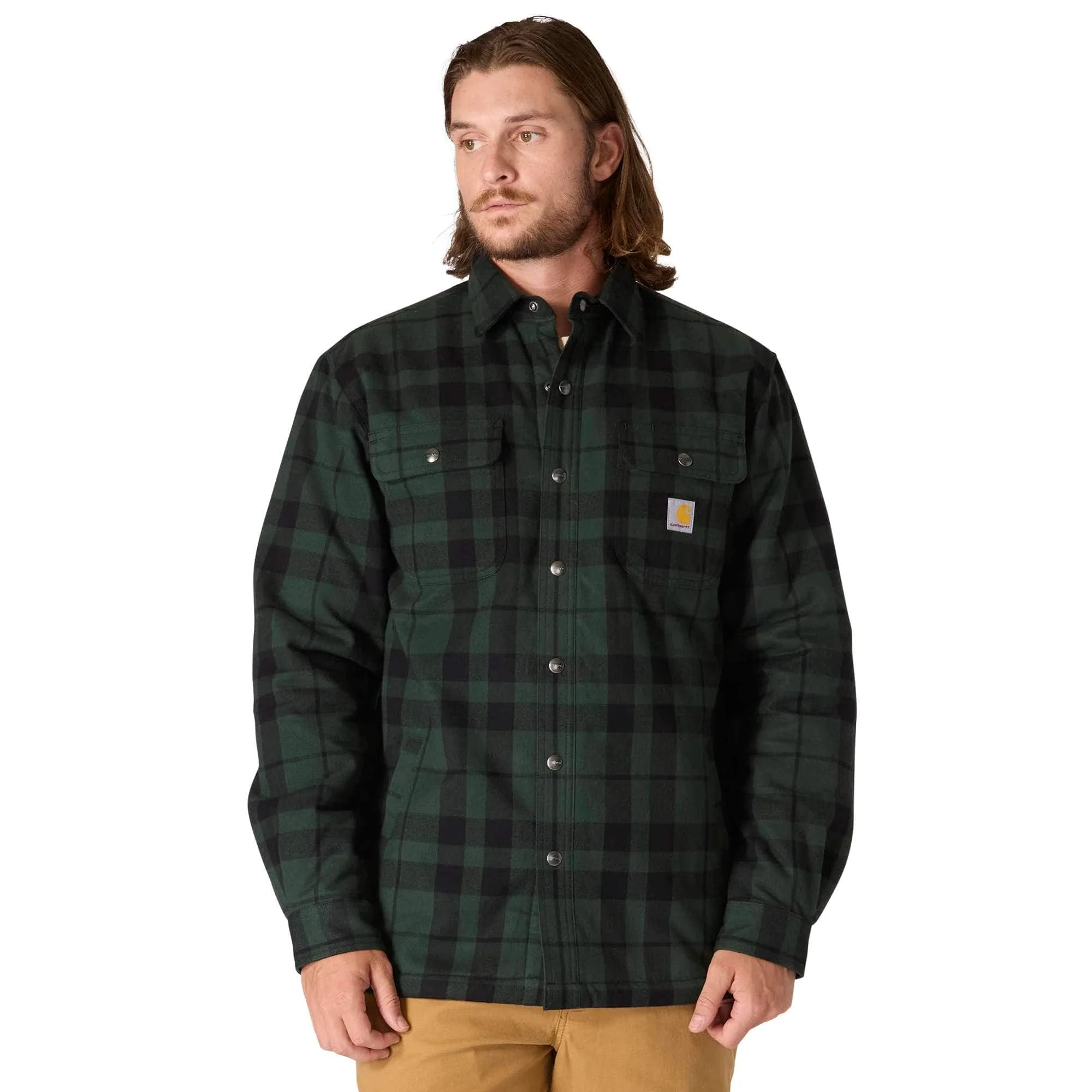 Relaxed Fit Flannel Sherpa-Lined Shirt Jac - 1