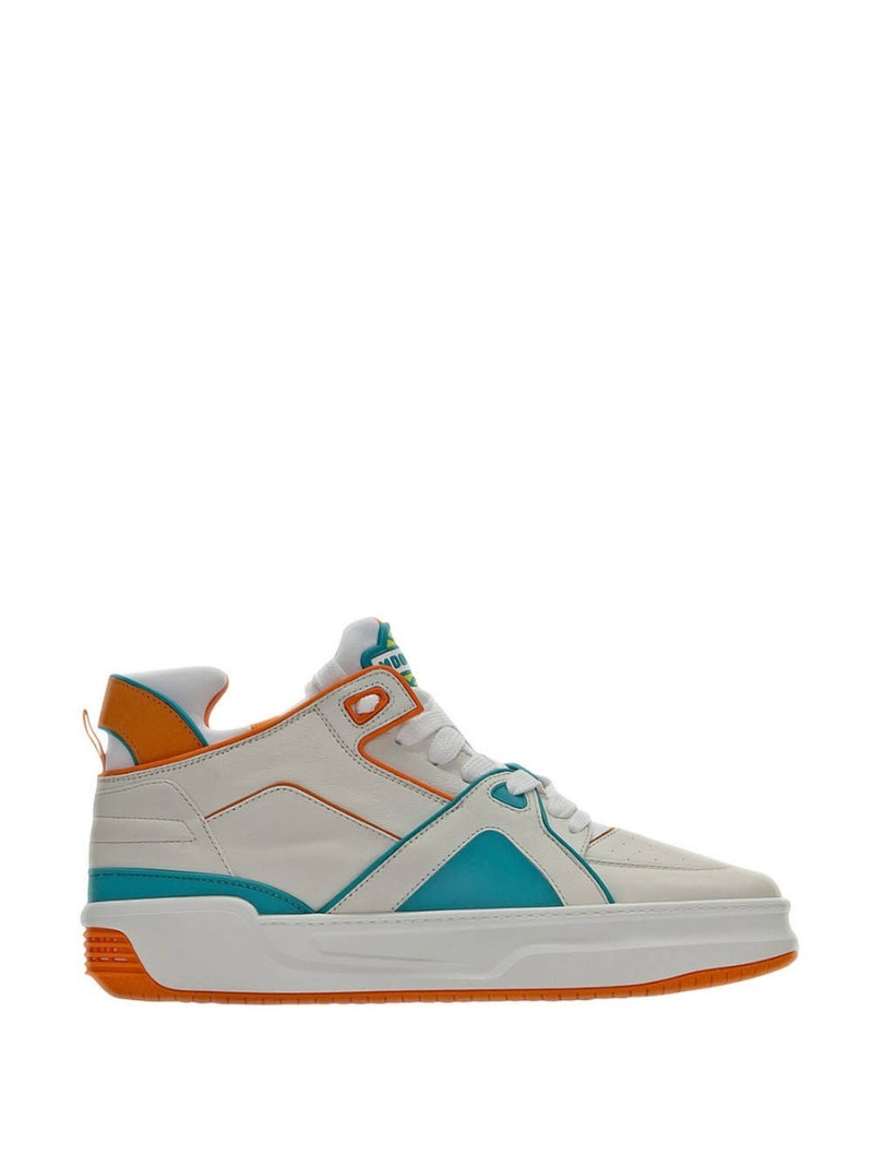 Tennis Courtside Mid White, Orange and Teal - 1