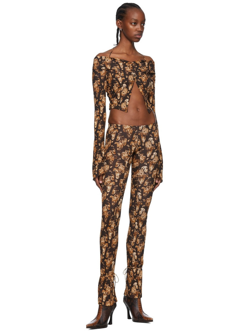 KNWLS Brown Perse Trousers outlook