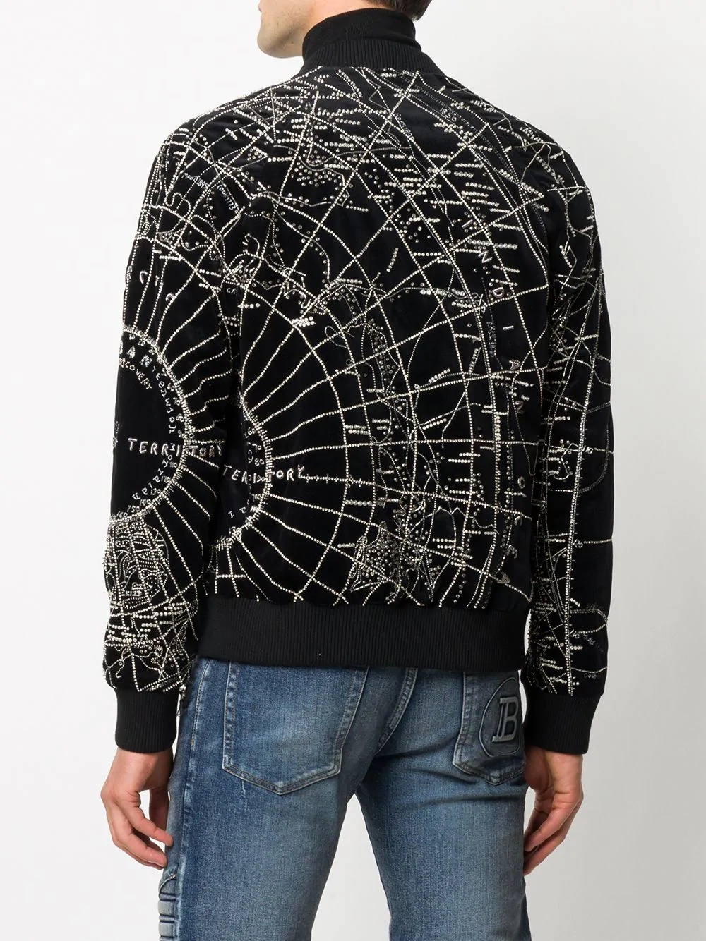 map embroidery bomber jacket - 4