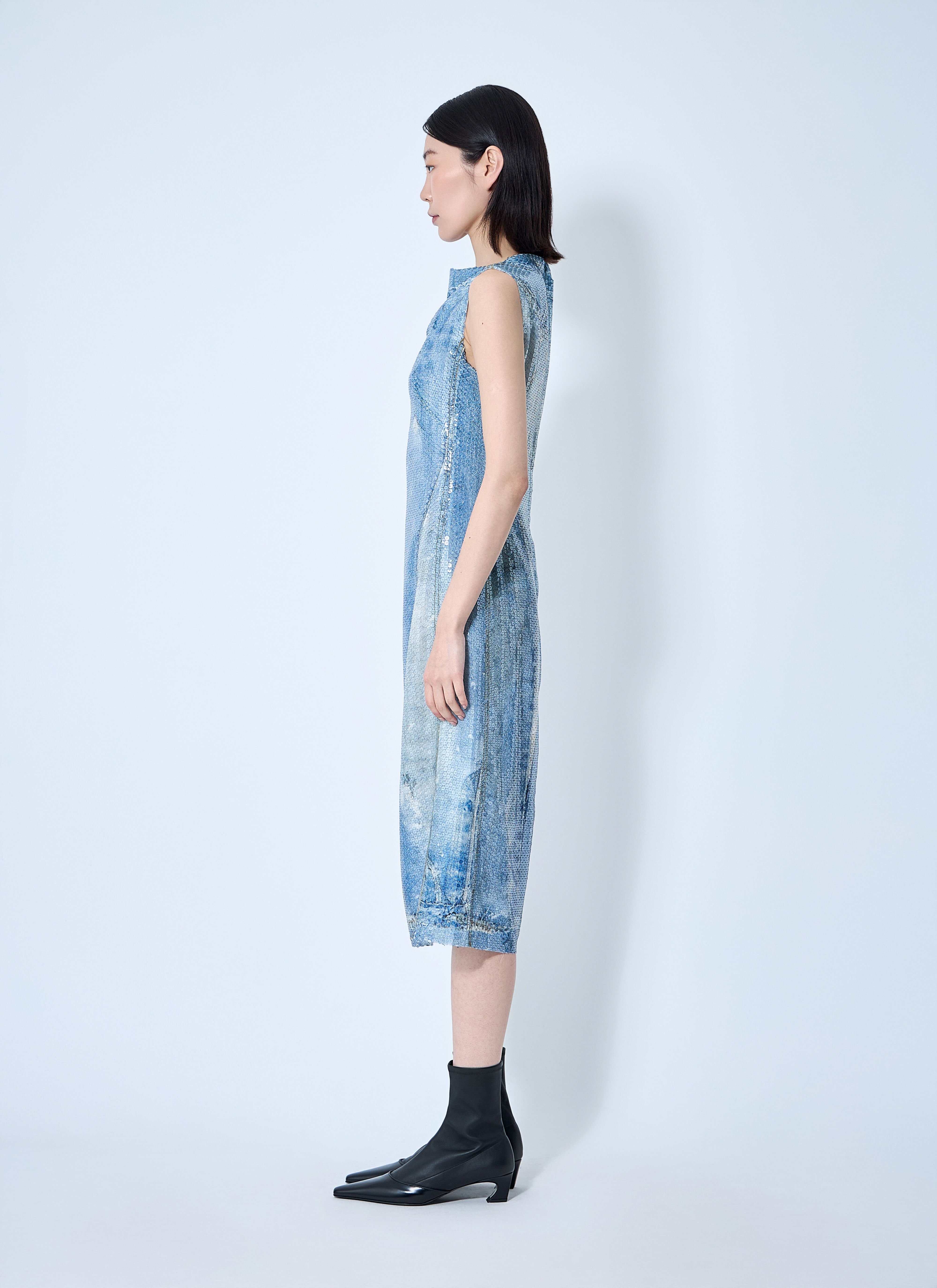 Printed Sequin Midi Dress - 3