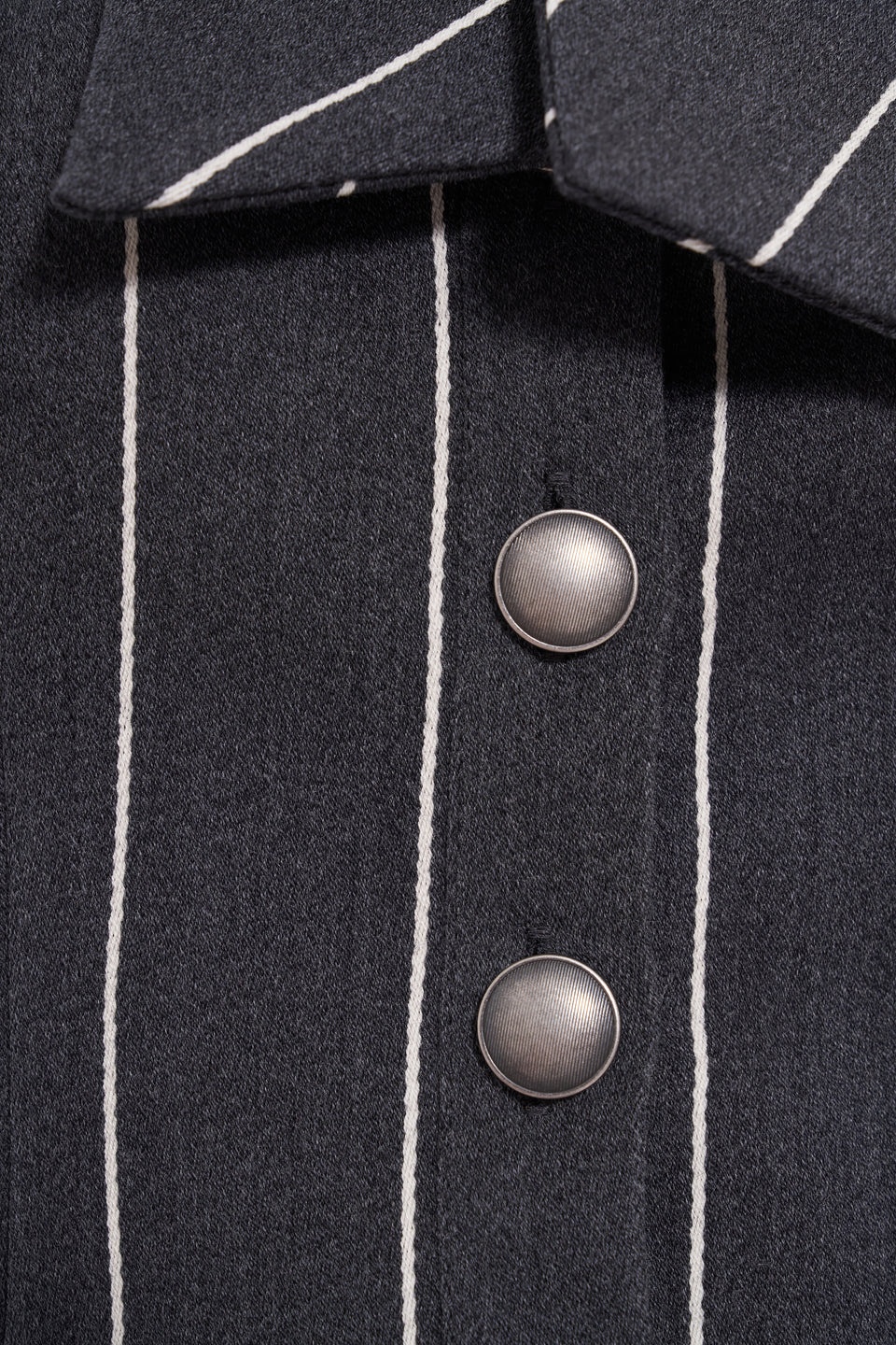 LIGHT WOOL PINSTRIPE CROPPED JACKET WITH BOW - 3