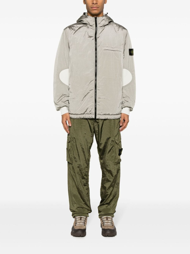 Stone Island Compass-motif crinkled cargo trousers outlook