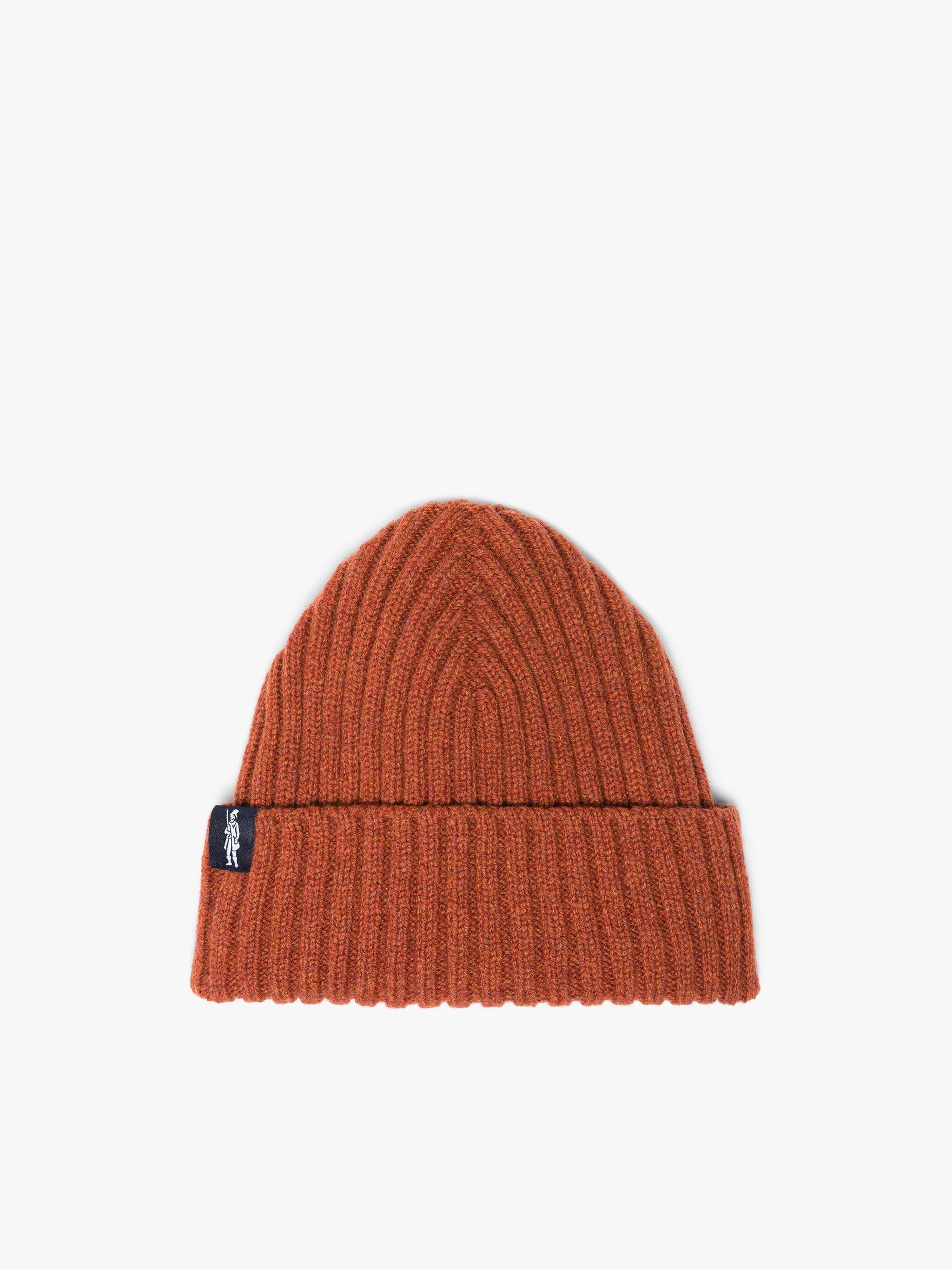 BILLIE BRICK RED WOOL BEANIE HAT - 1