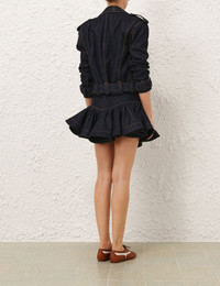 Zimmermann Crush Denim Frill Mini Skirt | curio | REVERSIBLE