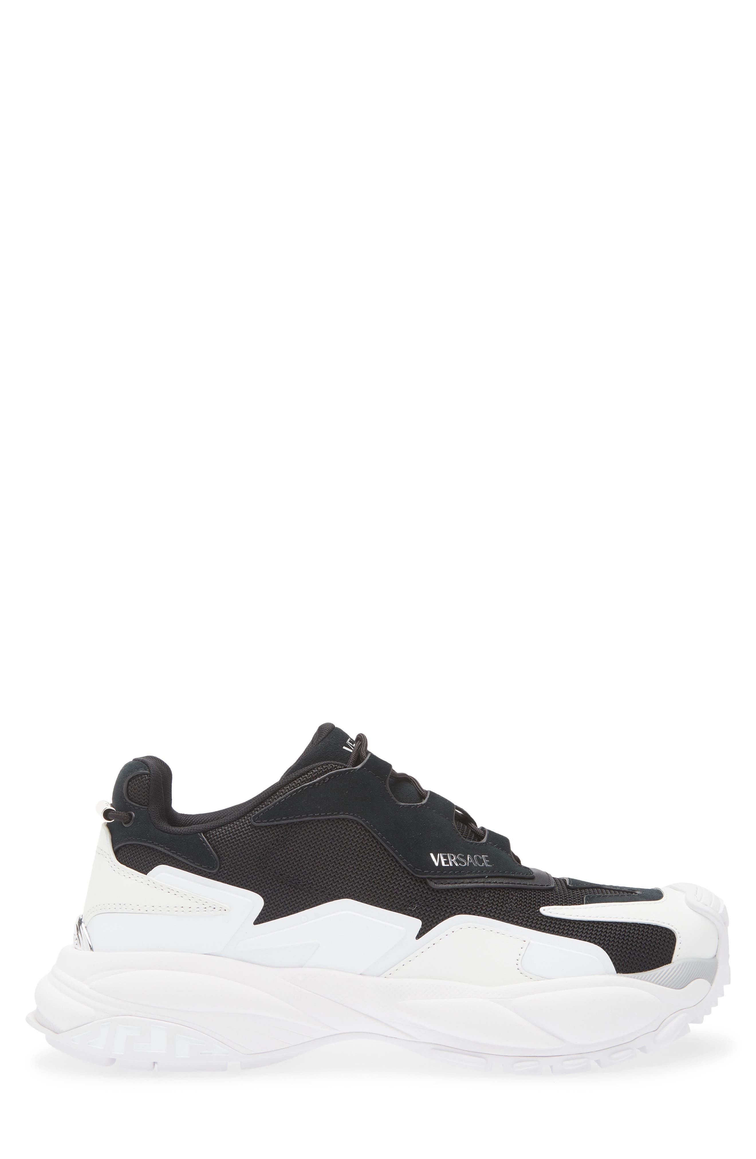 Versace Low Top Sneaker in White Black/Palladium at Nordstrom - 3