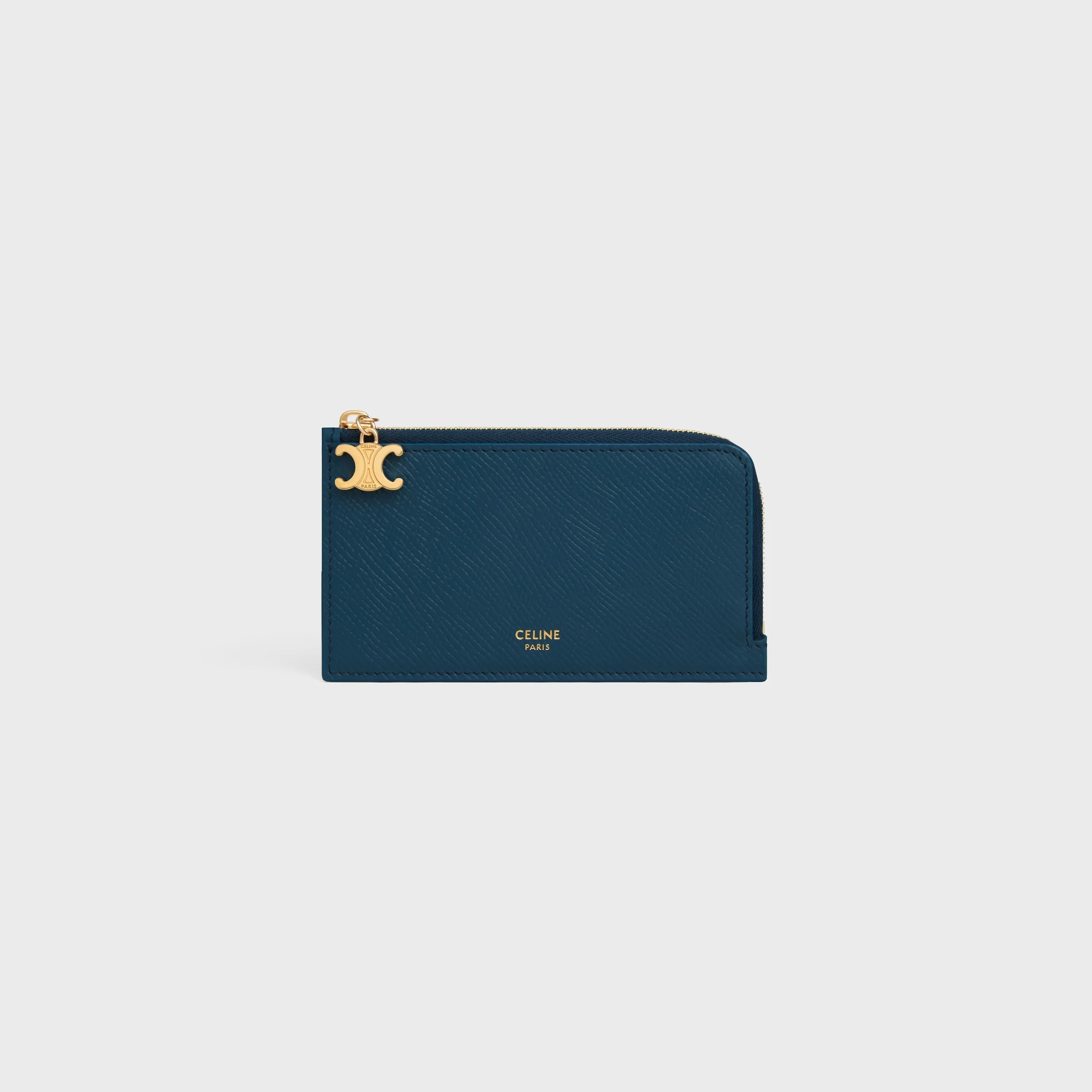 LONG ZIPPED CARD HOLDER IN GRAINED CALFSKIN - 1