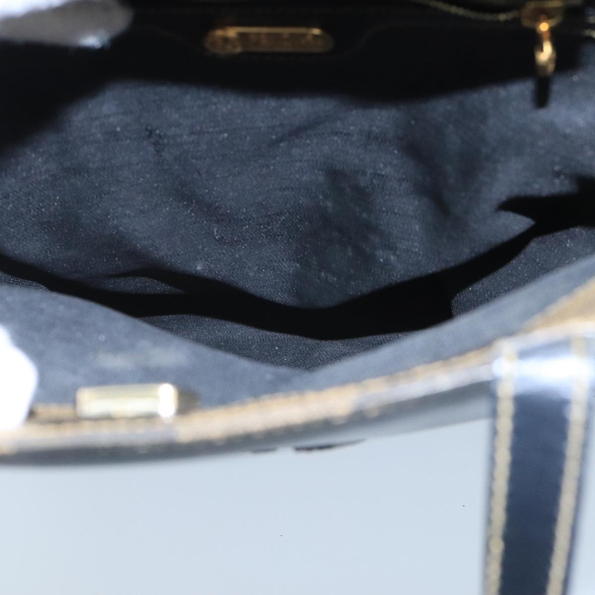 FENDI Pecan Canvas Hand Bag Brown Black - 10