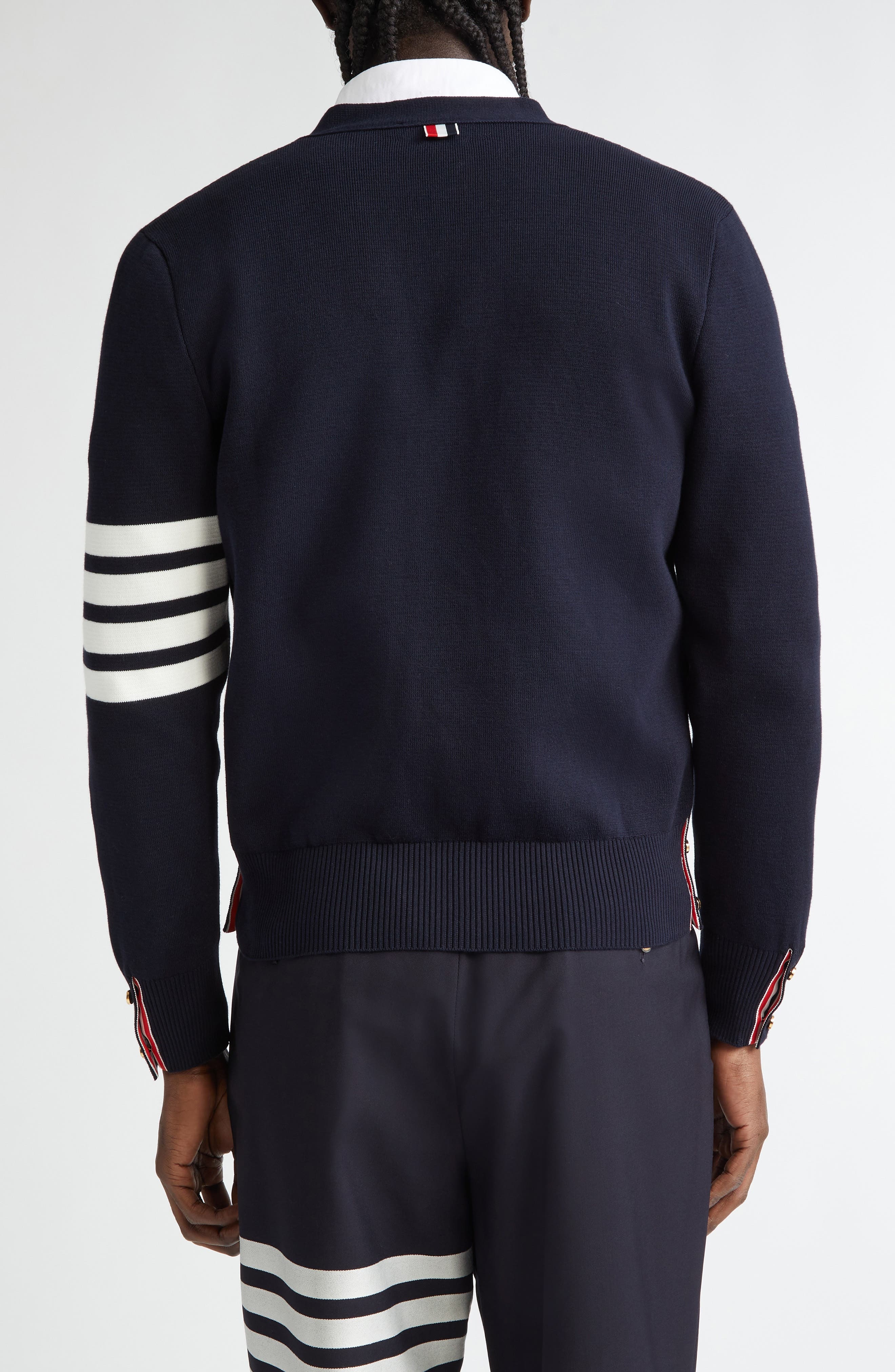 Thom Browne 4-Bar Milano Knit Cardigan in Navy at Nordstrom - 3