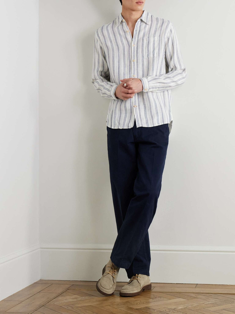 Oliver Spencer New York Special Striped Cotton and Linen-Blend Shirt outlook