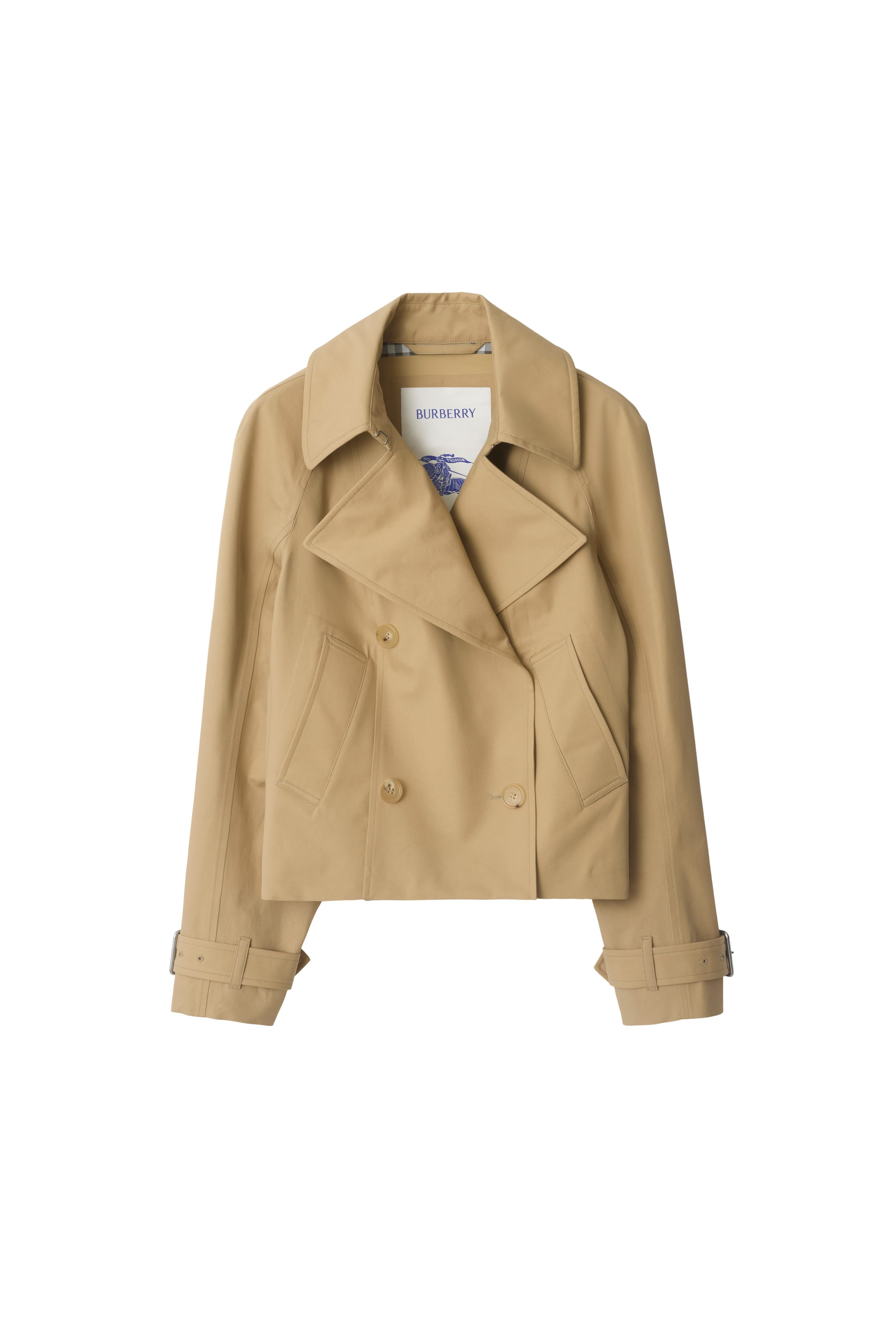 burberry Cropped Cotton Trench Jacket in Flax at Nordstrom - 2