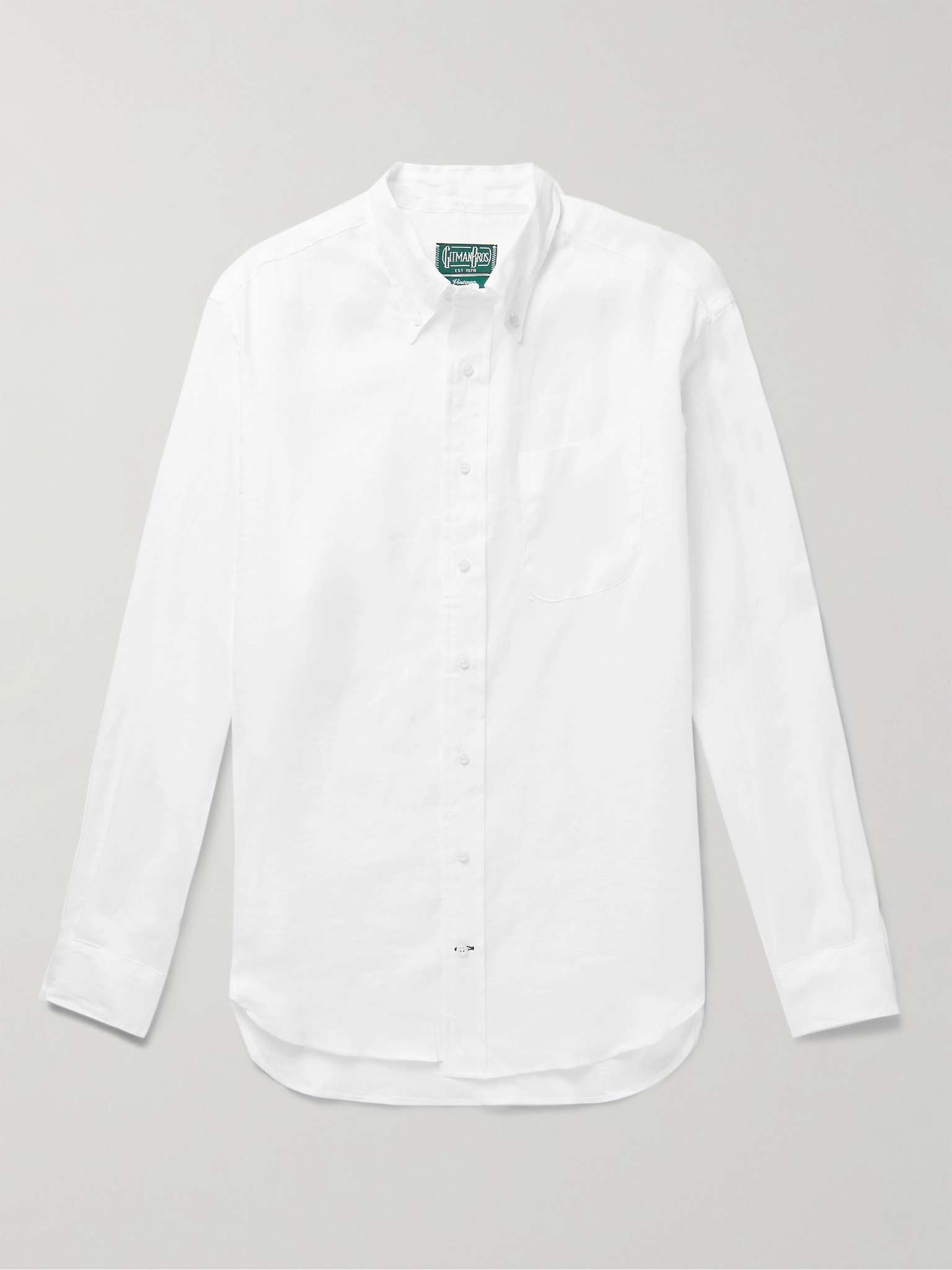 Slim-Fit Button-Down Collar Linen Shirt - 1
