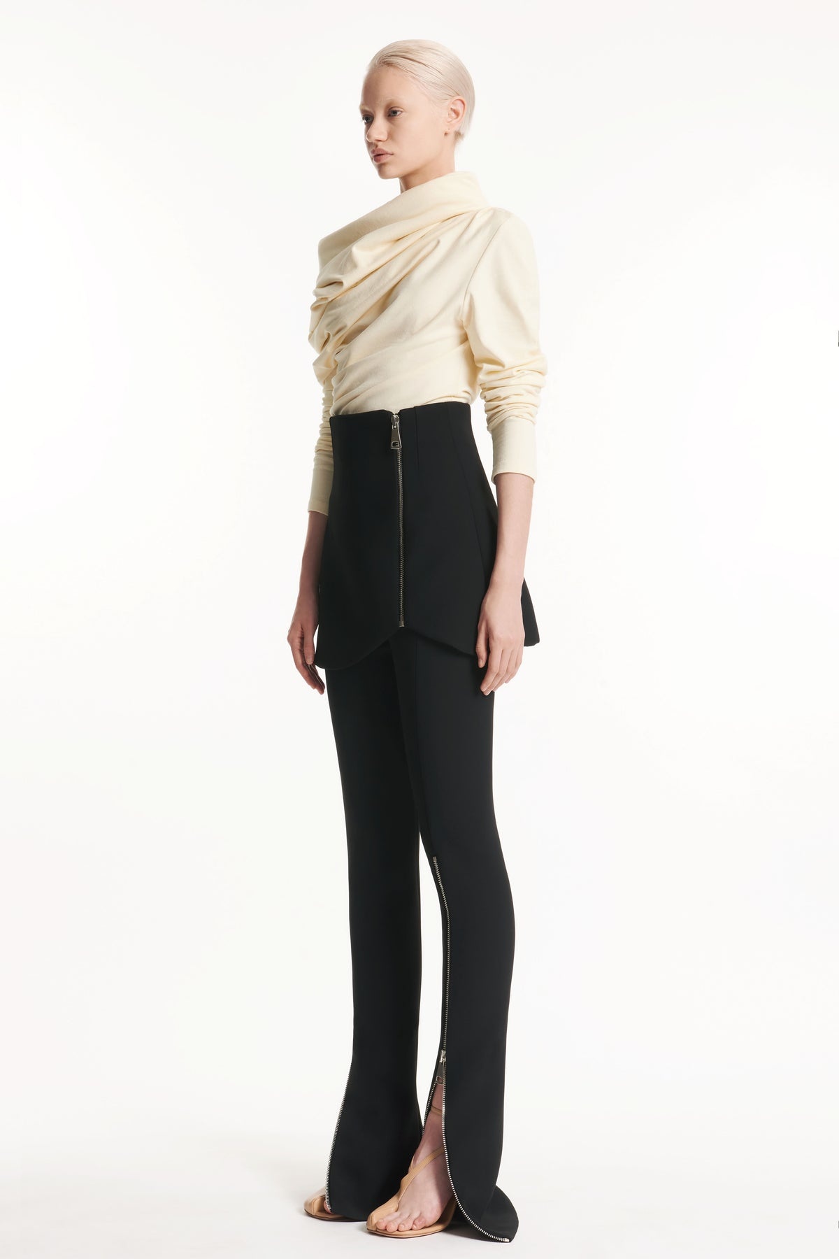 BASQUE TROUSERS WITH ZIPS NO POCKETS BLACK - 2