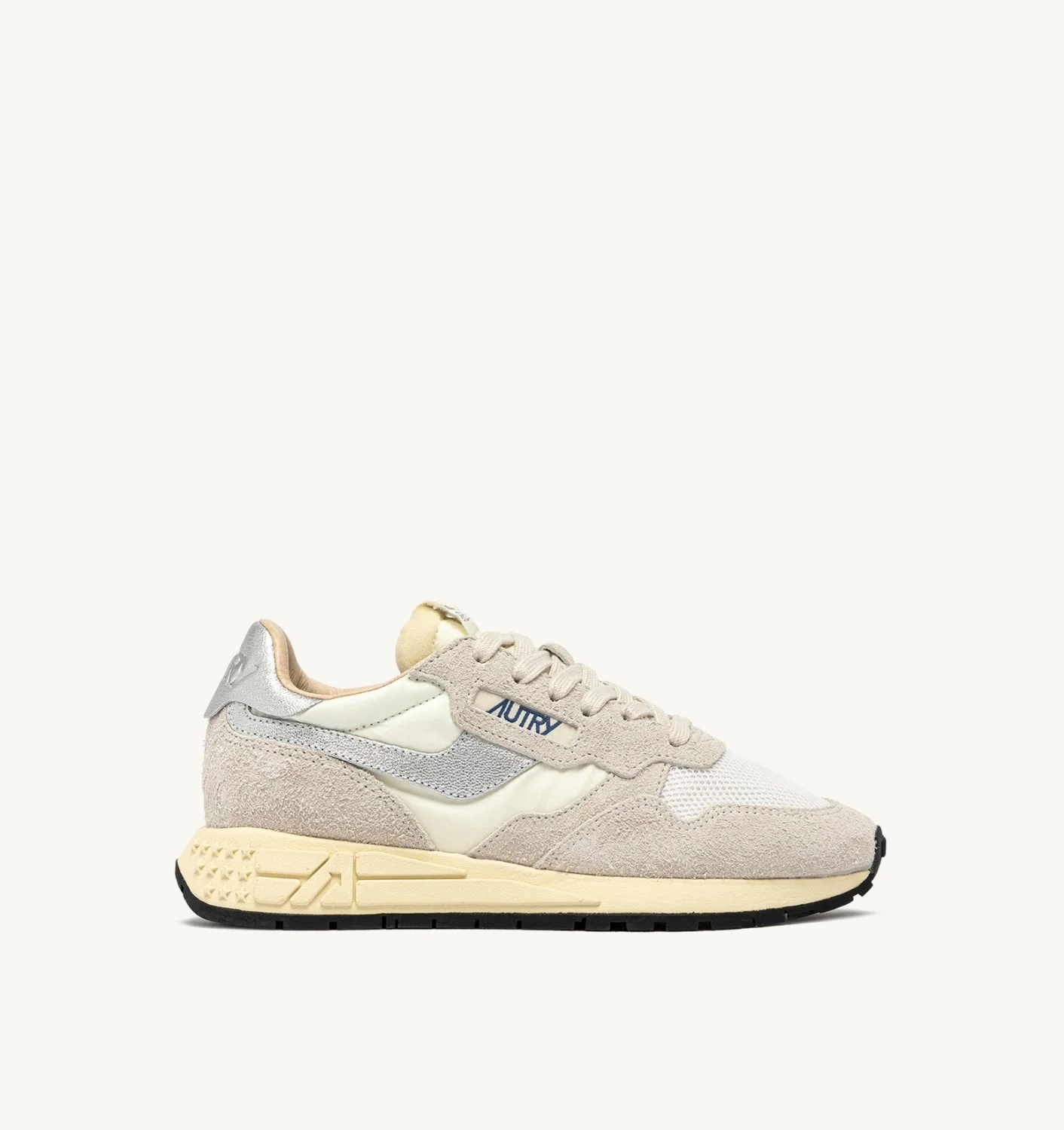REELWIND LOW SNEAKERS IN SAND, WHITE AND SILVER NYLON AND SUEDE - 1