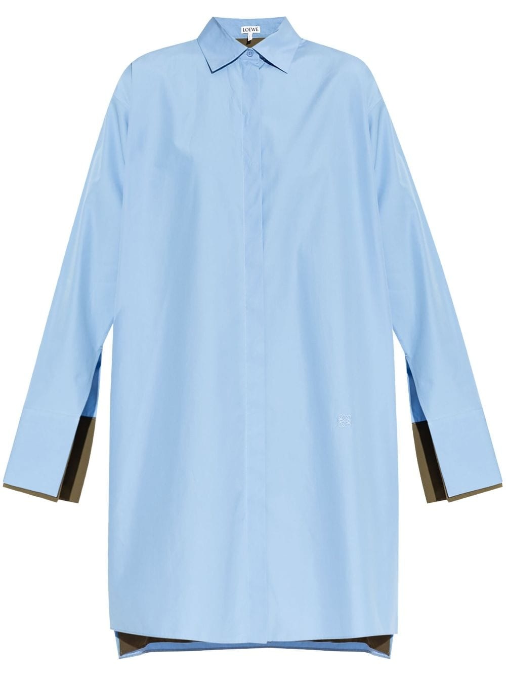 Loewe logo-embroidered cotton shirt dress | farfetch
