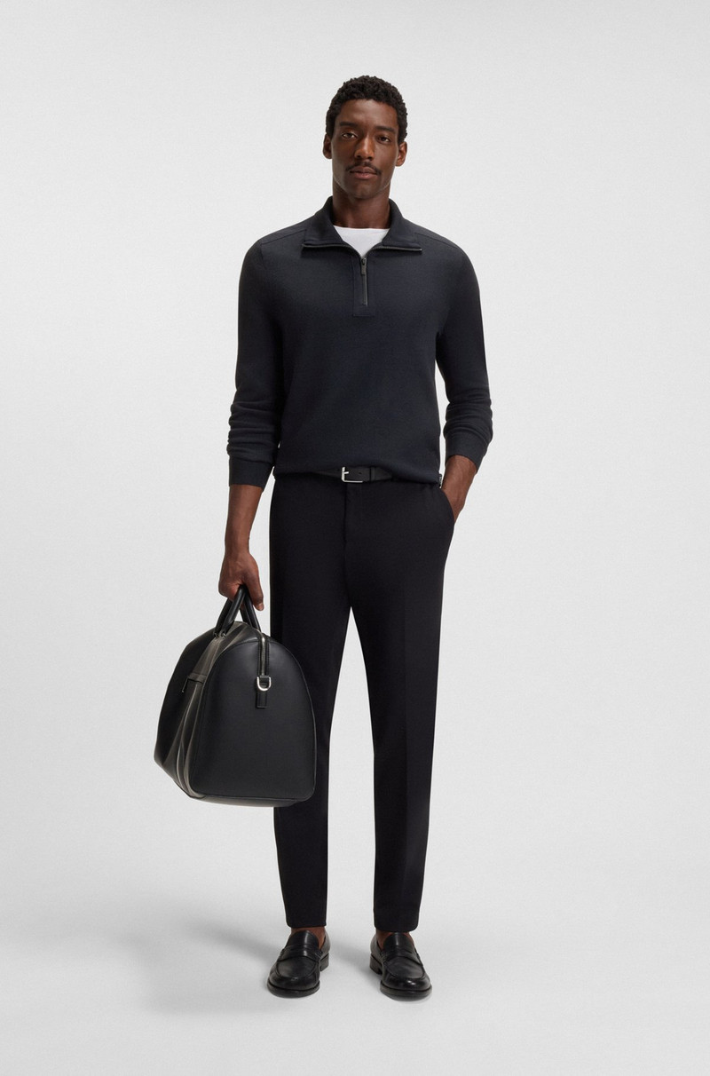 BOSS ZIP-NECK SWEATER WITH SOFTSHELL TRIMS outlook