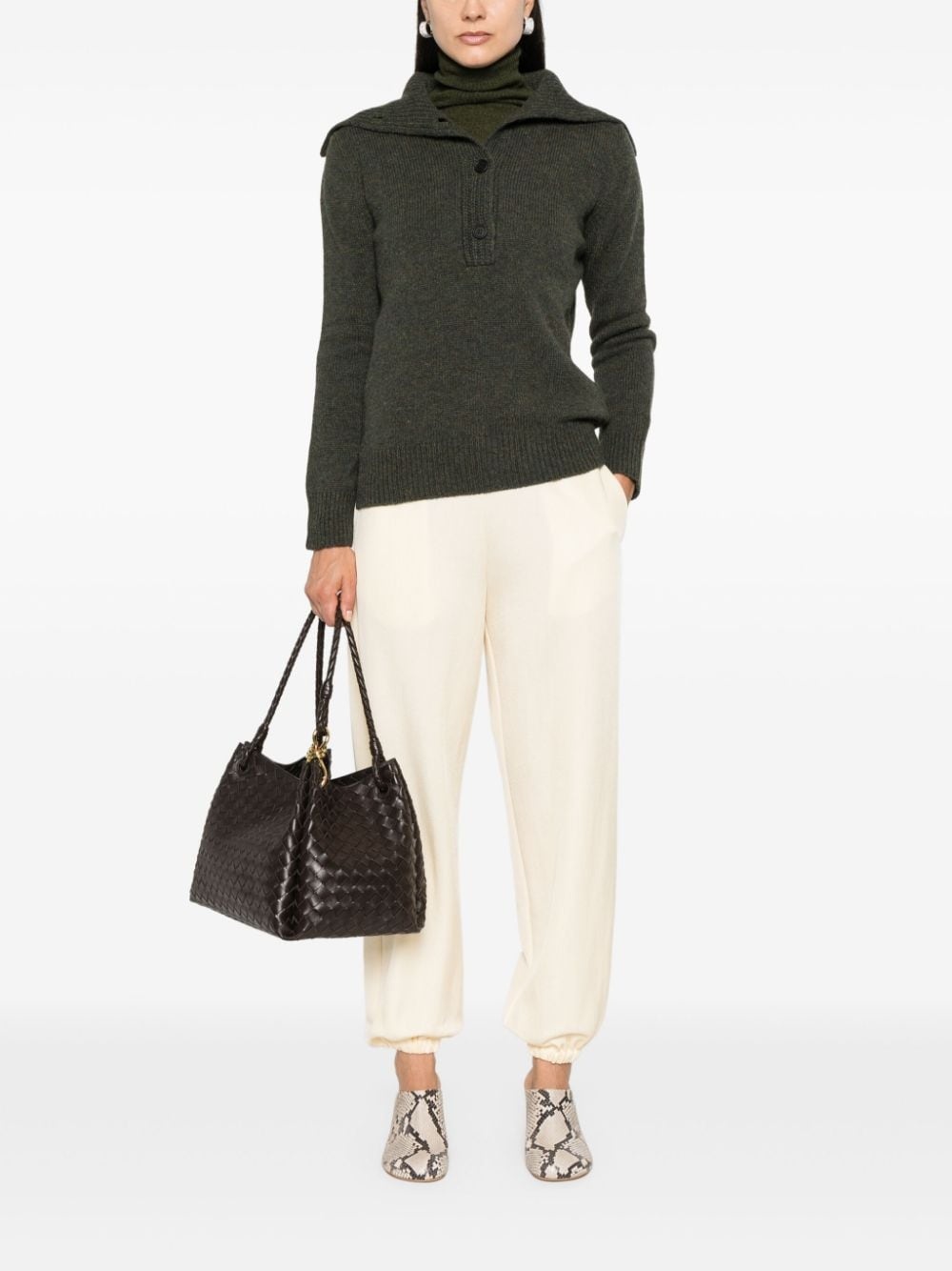high-waist tapered trousers - 2
