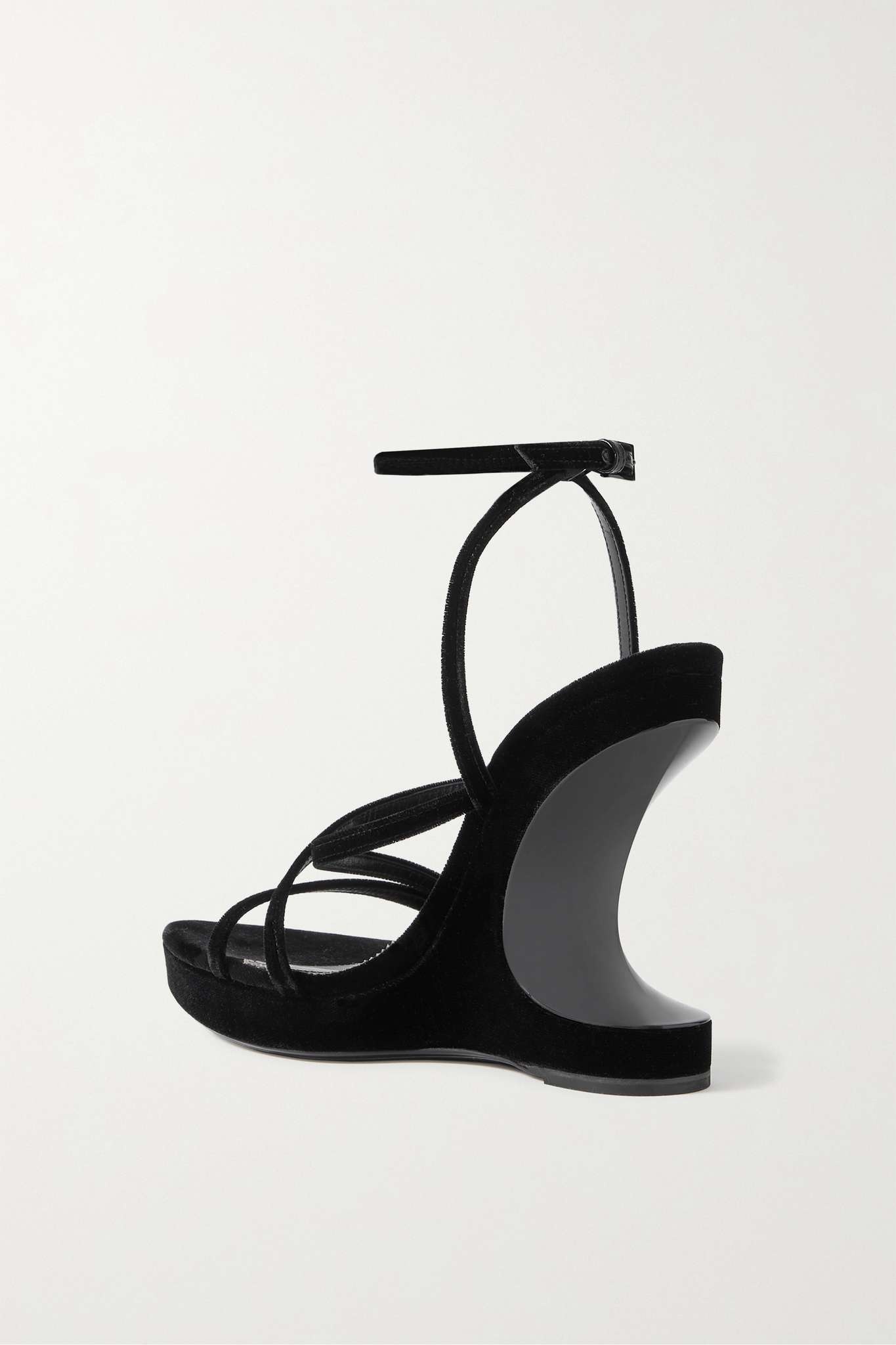 Velvet wedge sandals - 3
