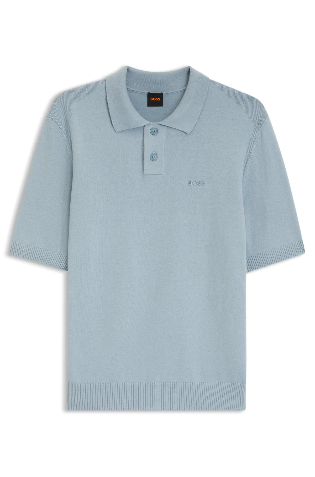 COTTON-BLEND POLO SWEATER WITH EMBROIDERED LOGO - 1